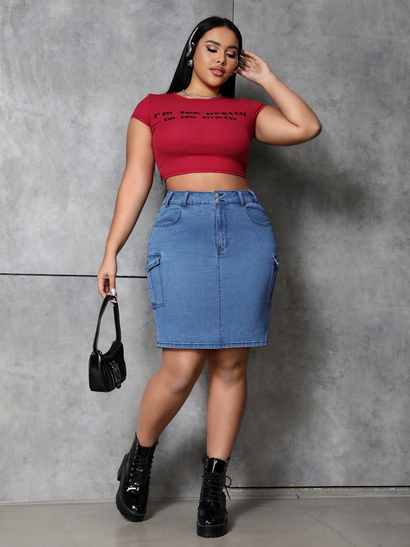 Plus Size Denim Skirts