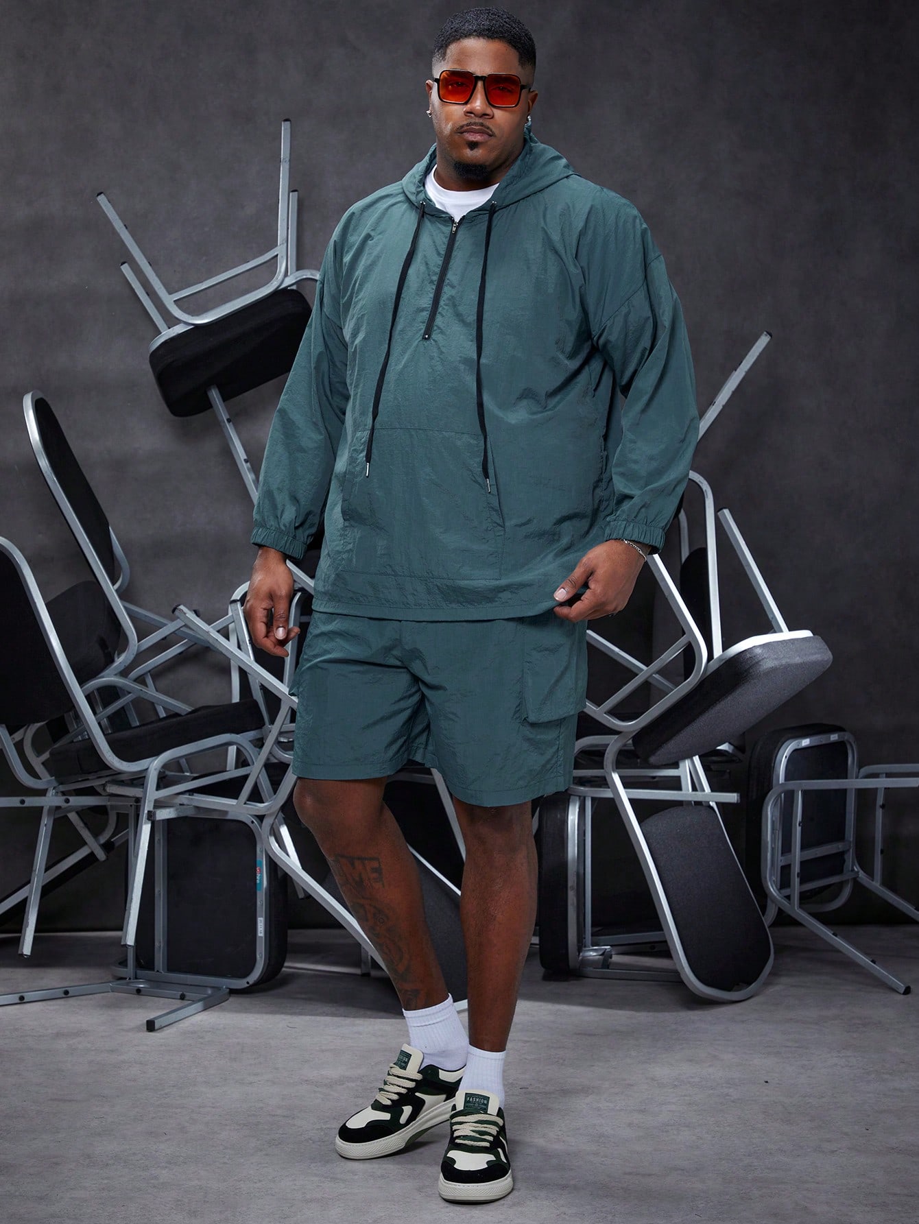 Men Plus Size Hoodie & Sweatshirt Co-ords