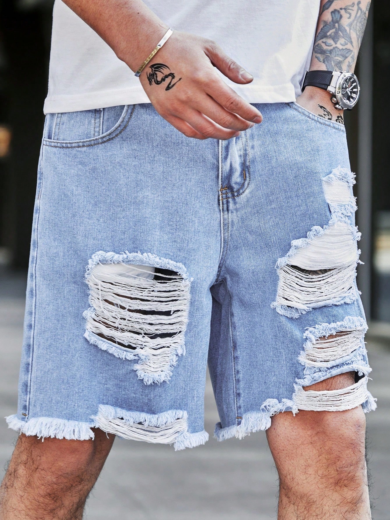 Men Plus Size Denim Shorts