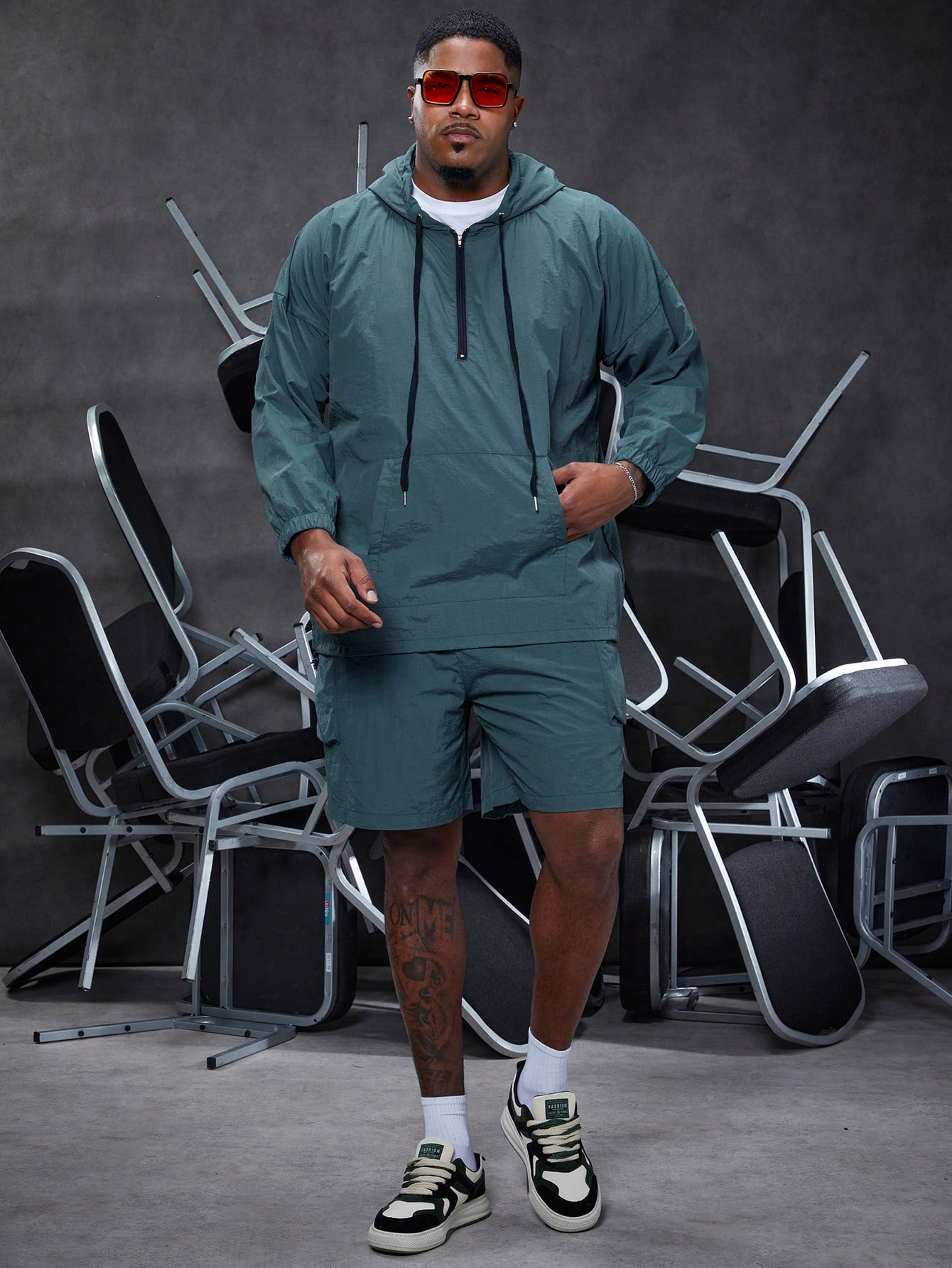 Men Plus Size Hoodie & Sweatshirt Co-ords