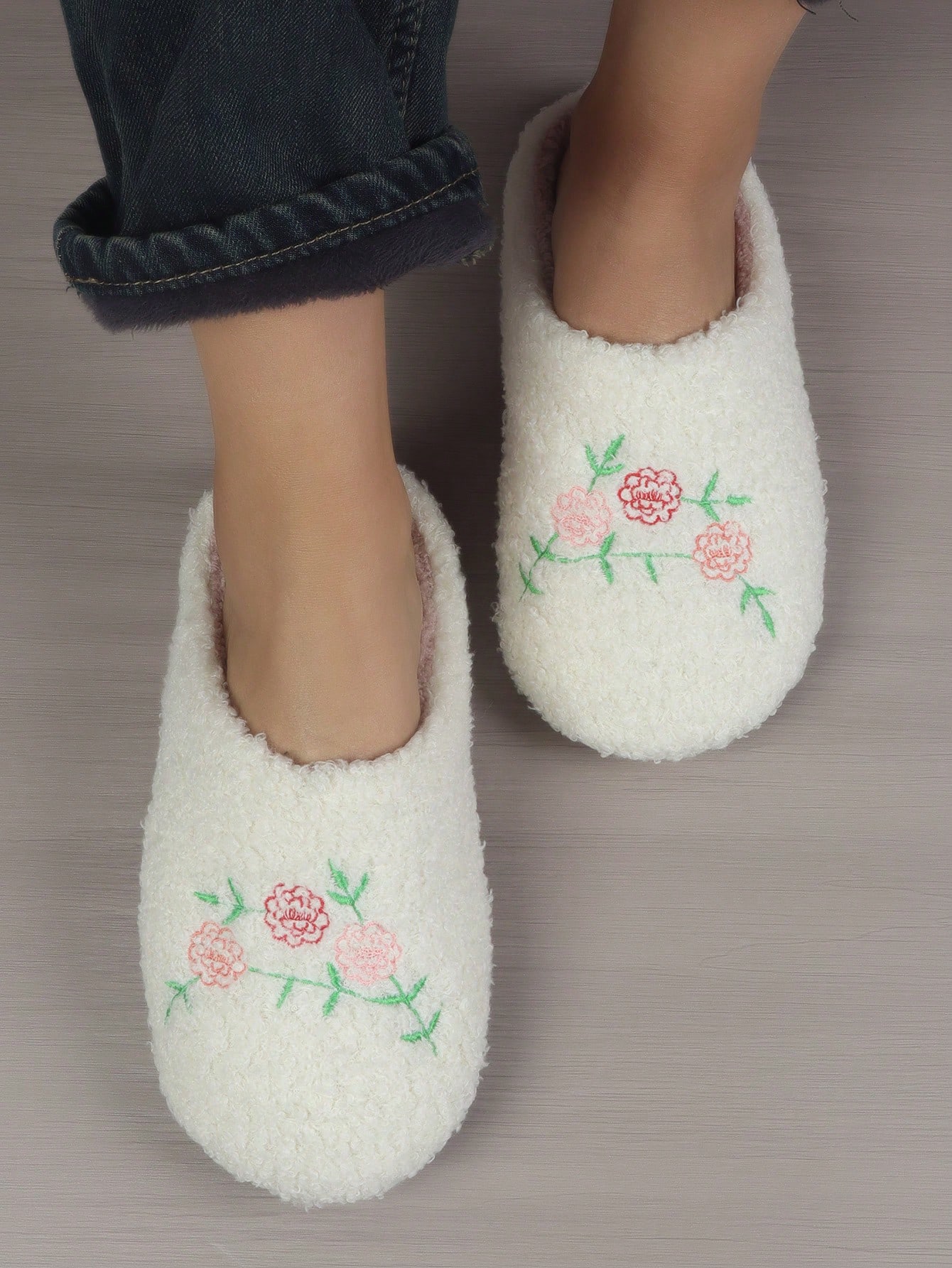 In Beige Women Home Slippers