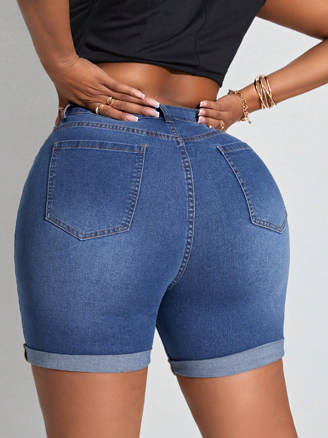 Plus Size Denim Shorts