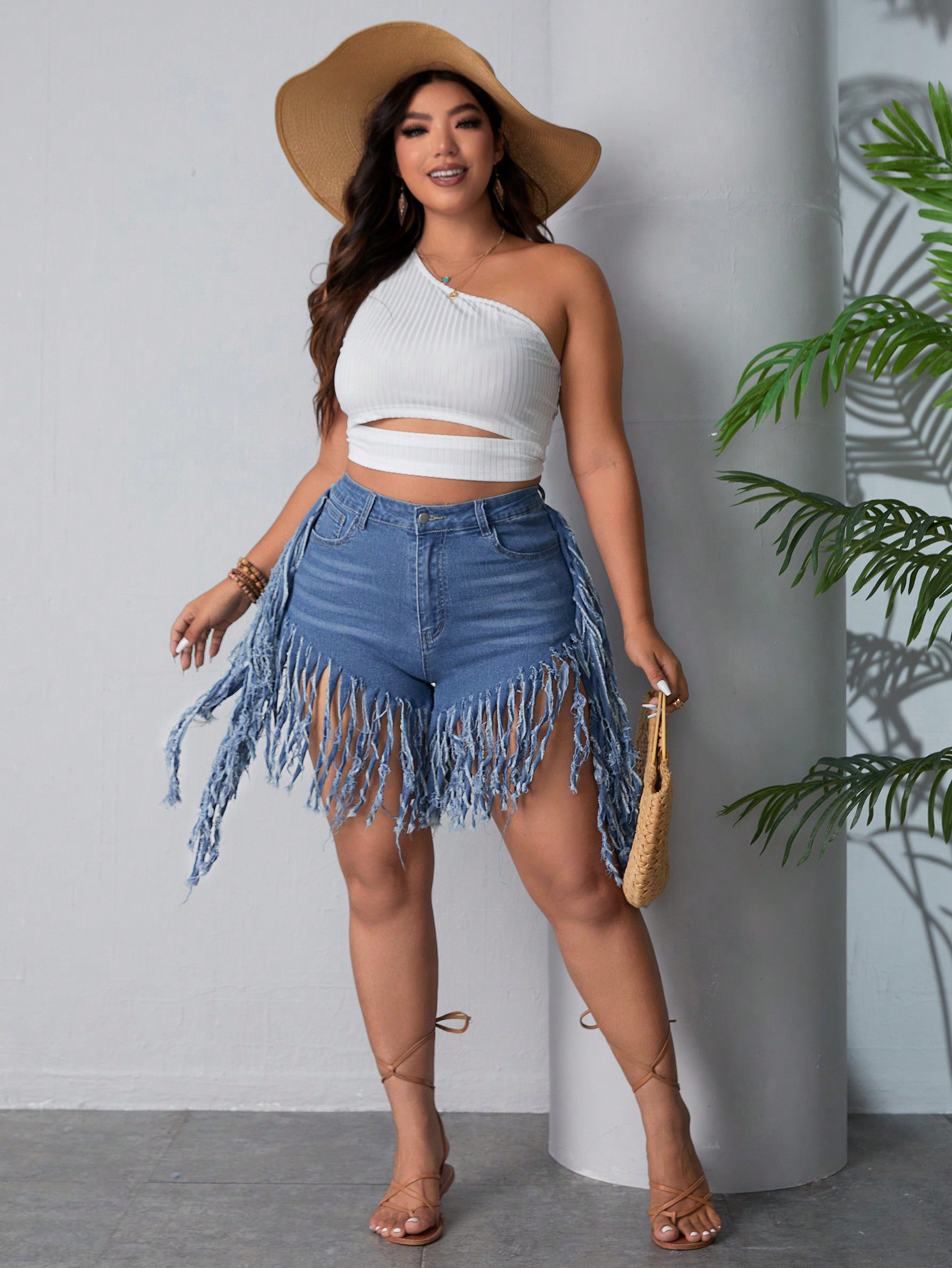 Plus Size Denim Shorts