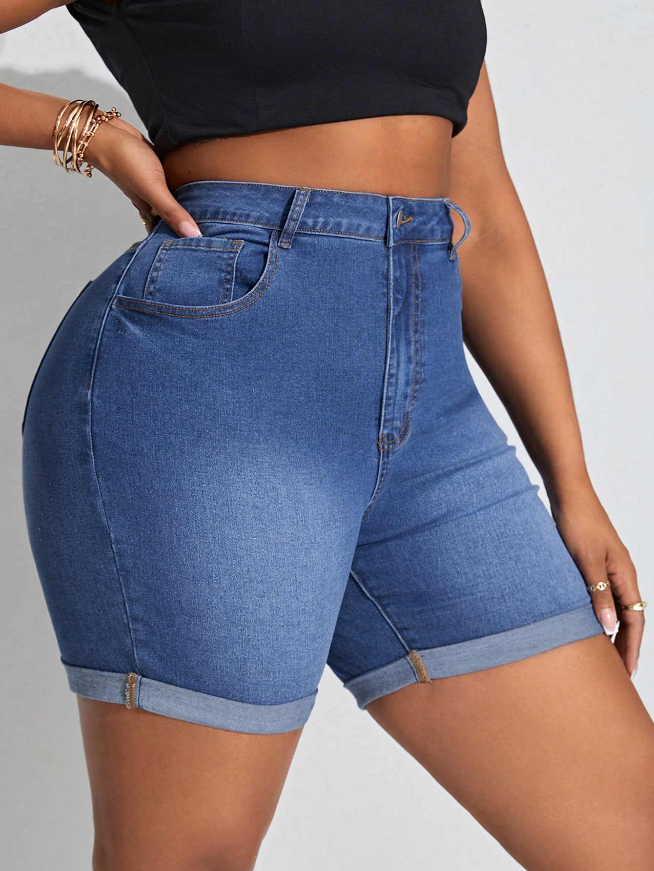 Plus Size Denim Shorts