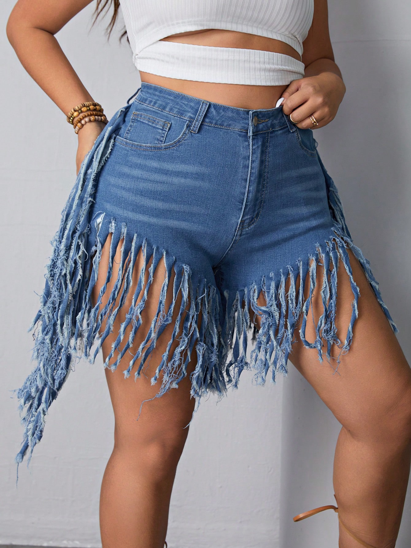 Plus Size Denim Shorts