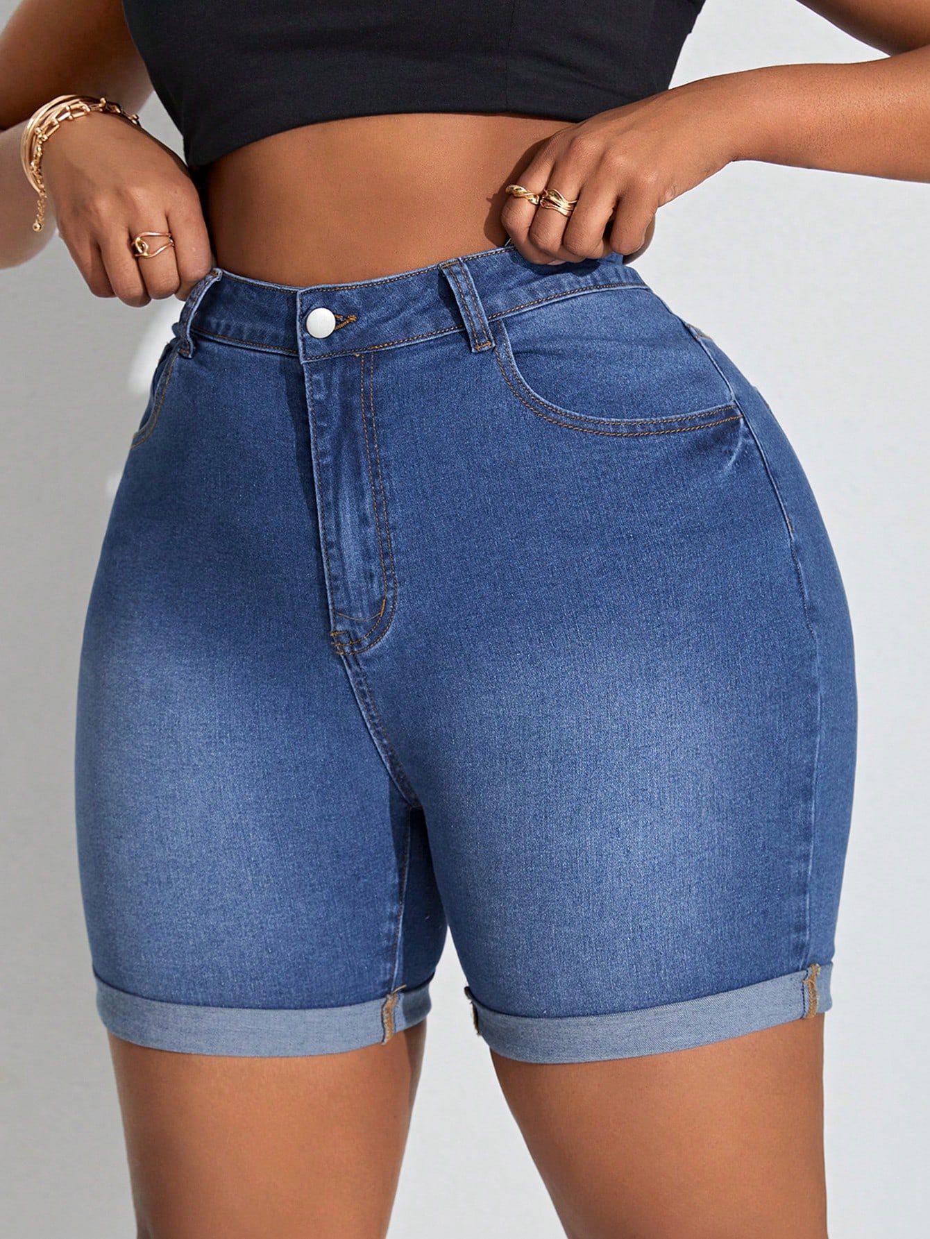 Plus Size Denim Shorts