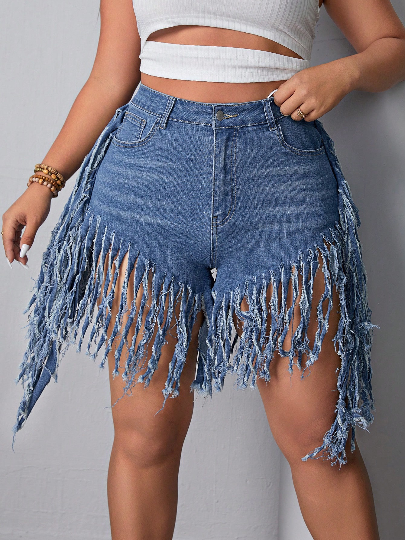 Plus Size Denim Shorts