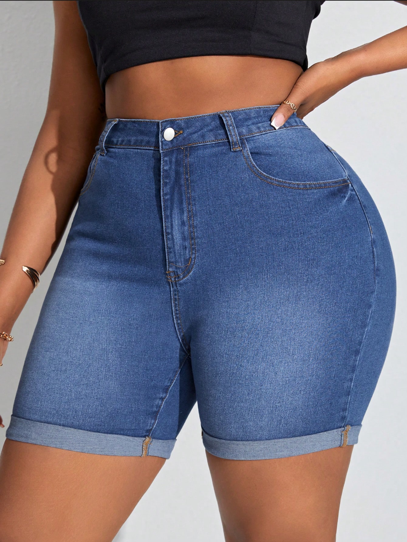 Plus Size Denim Shorts