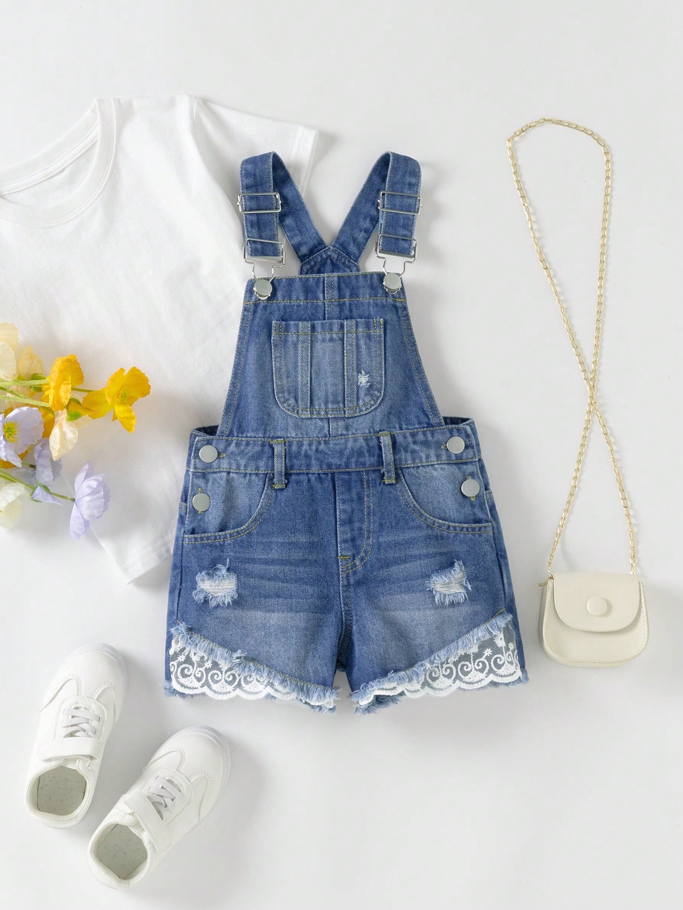 Young Girls Denim Overalls & Jumpsuits