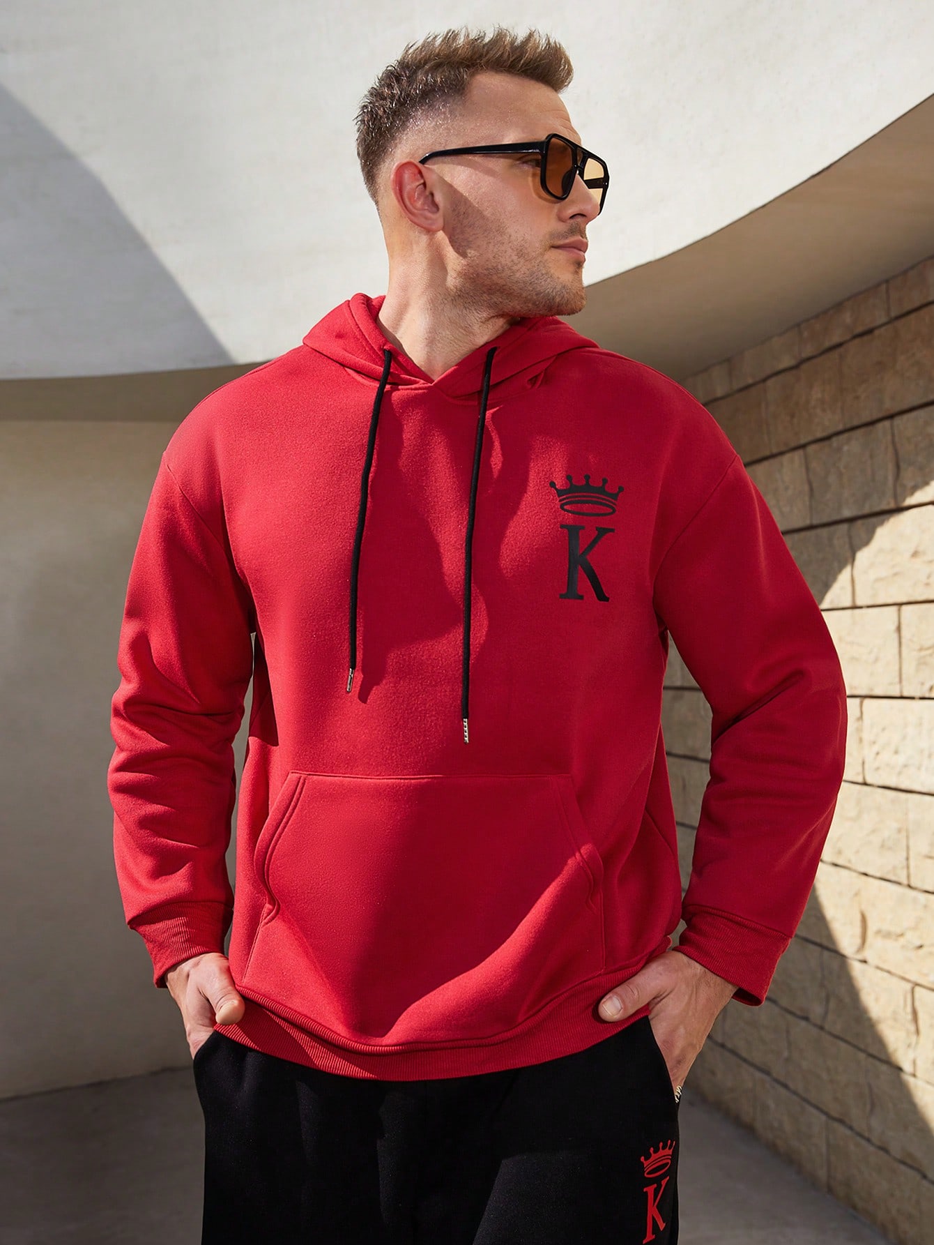 Men Plus Size Hoodie & Sweatshirt Co-ords