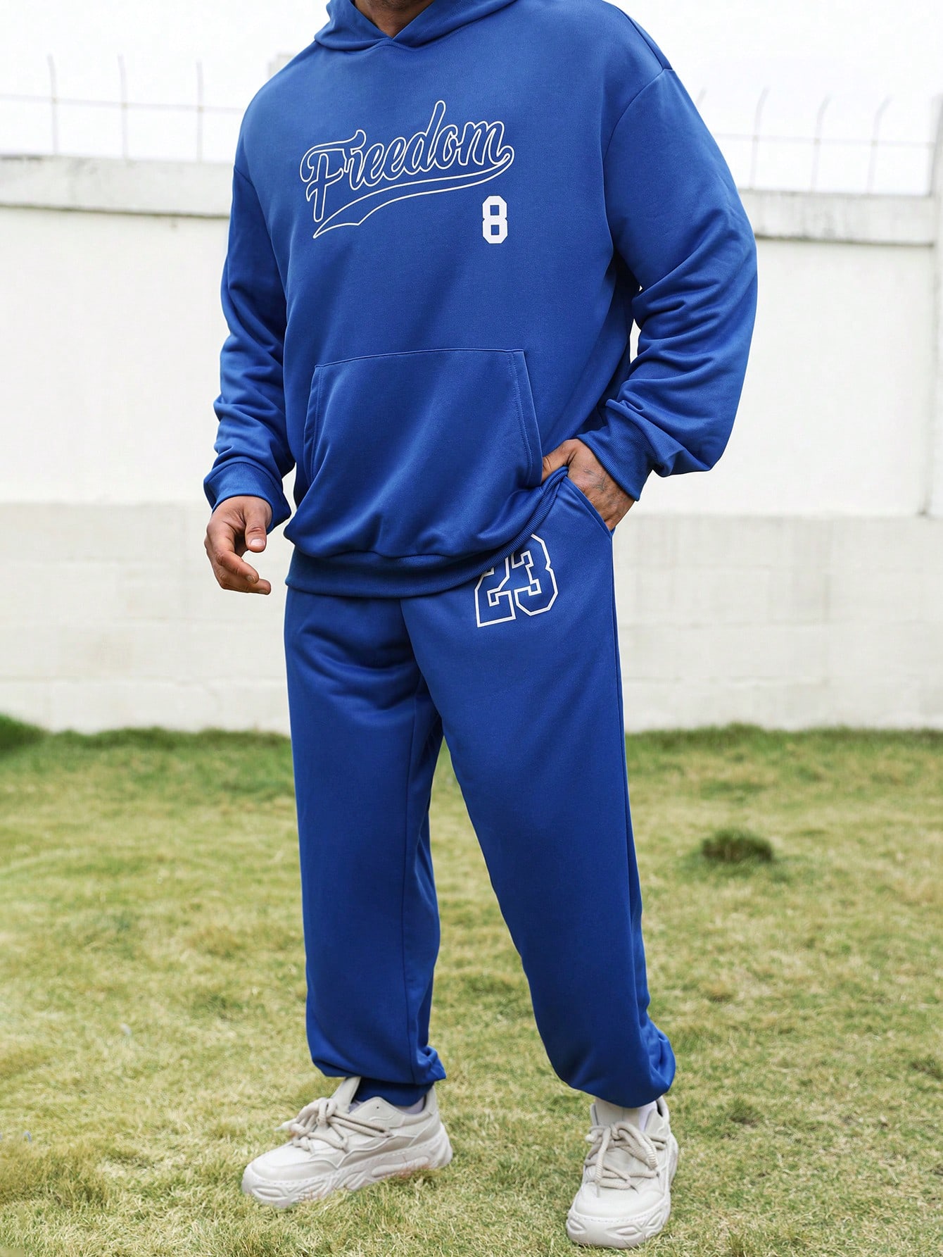 Men Plus Size Hoodie & Sweatshirt Co-ords