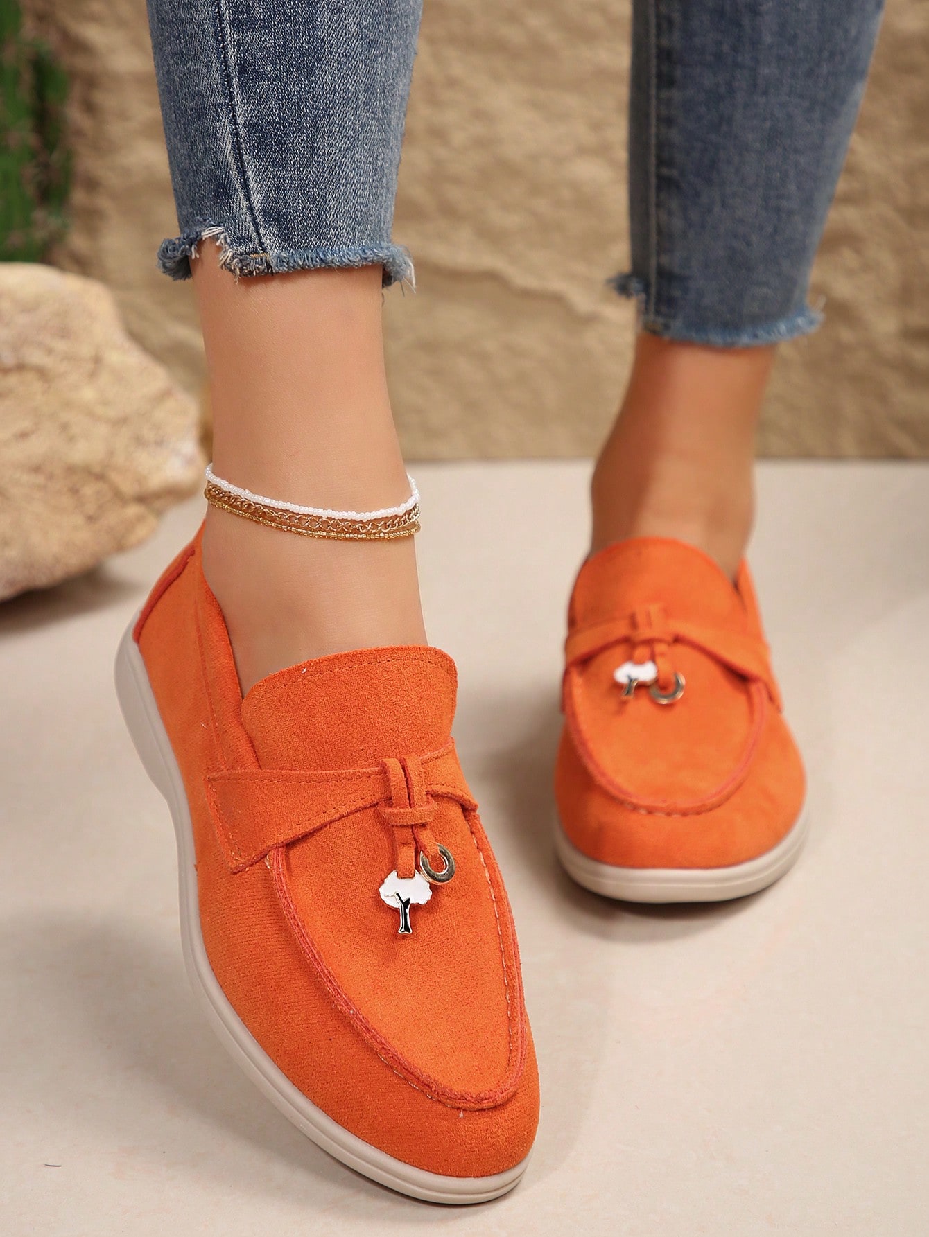 In Orange Women Flats