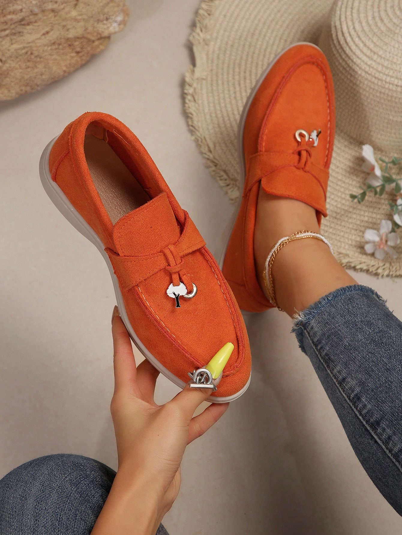 In Orange Women Flats