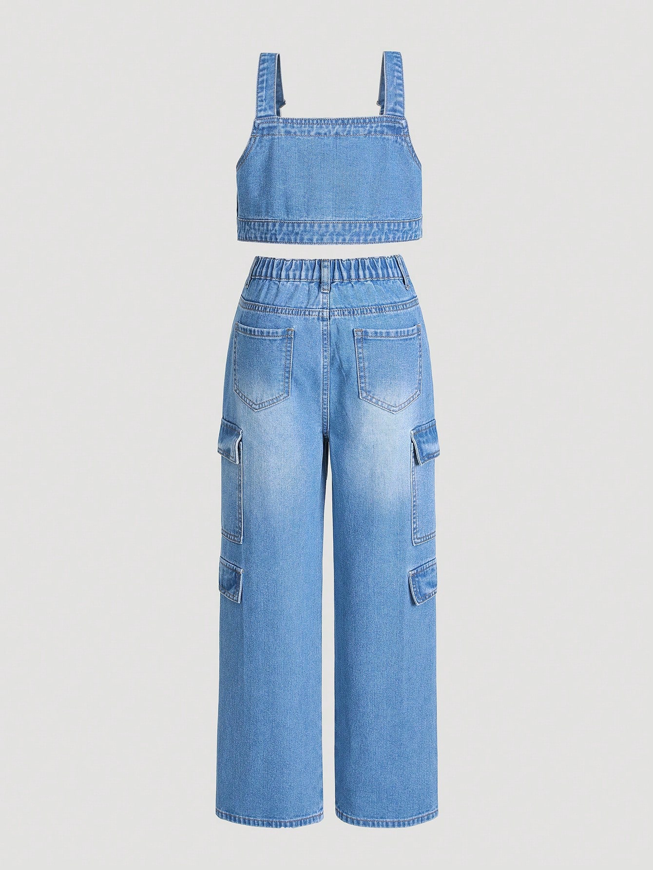 Tween Girls Denim Two-piece Outfits