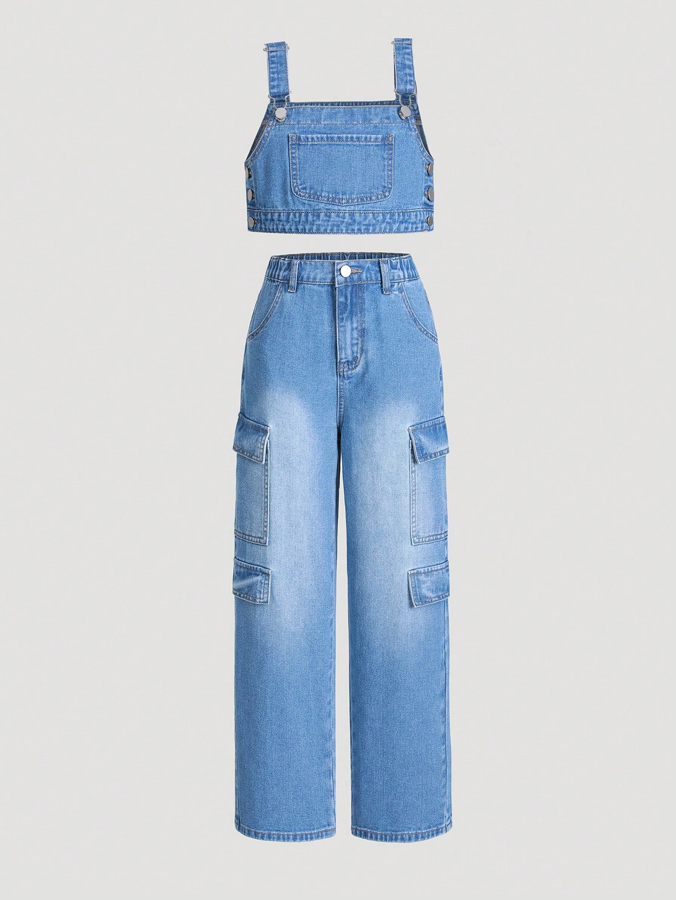 Tween Girls Denim Two-piece Outfits