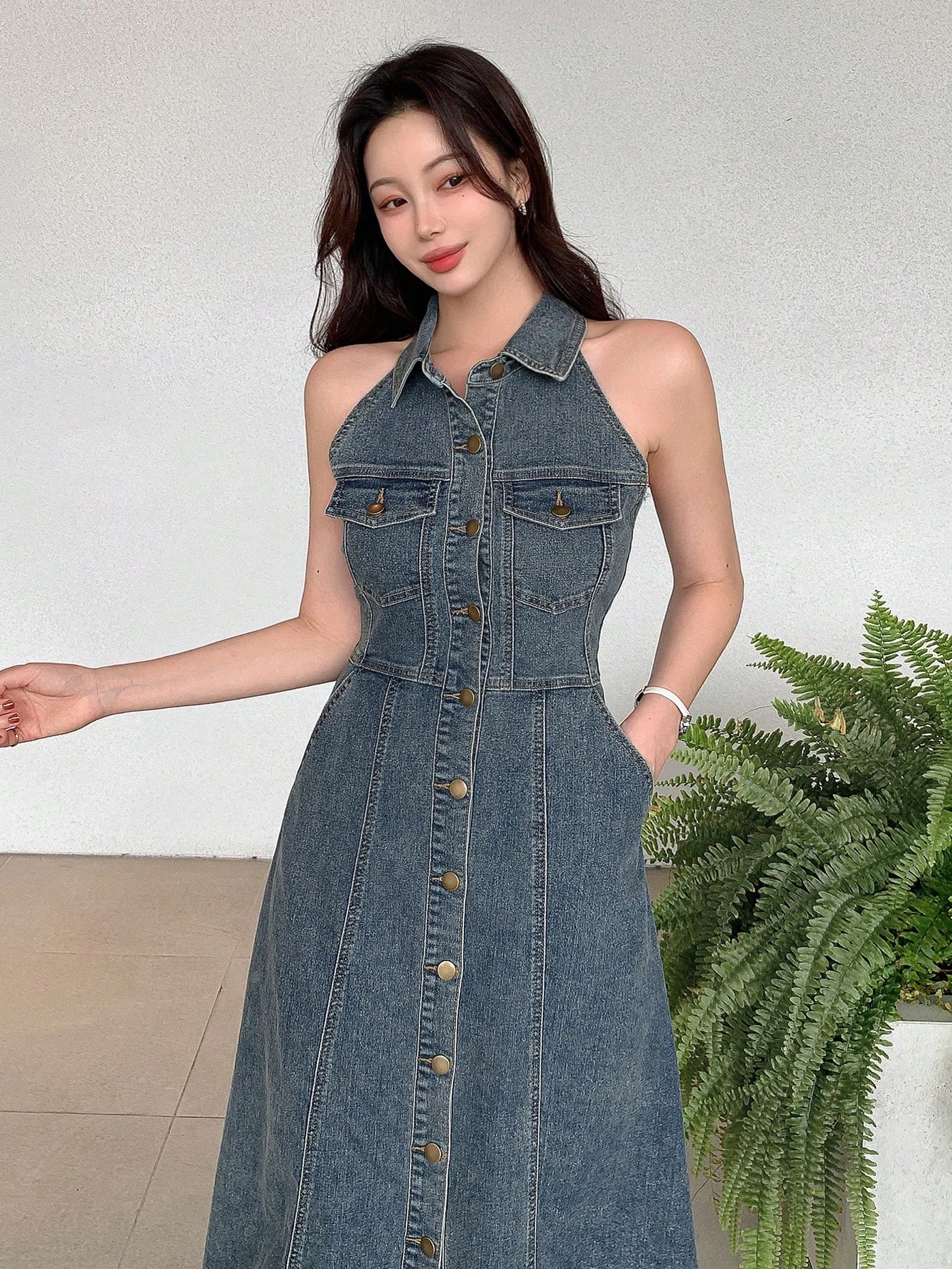 In Blue Women Denim Dresses