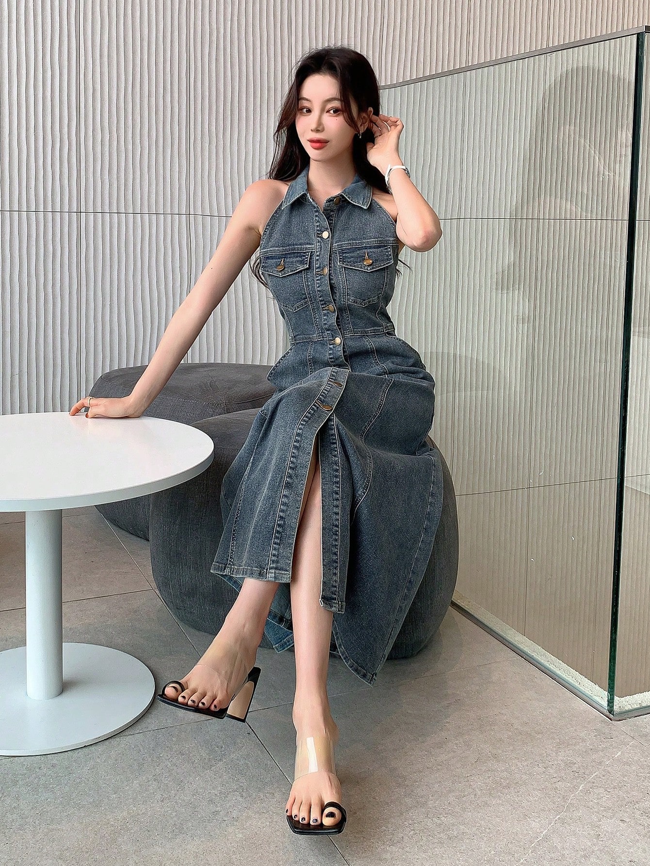 In Blue Women Denim Dresses