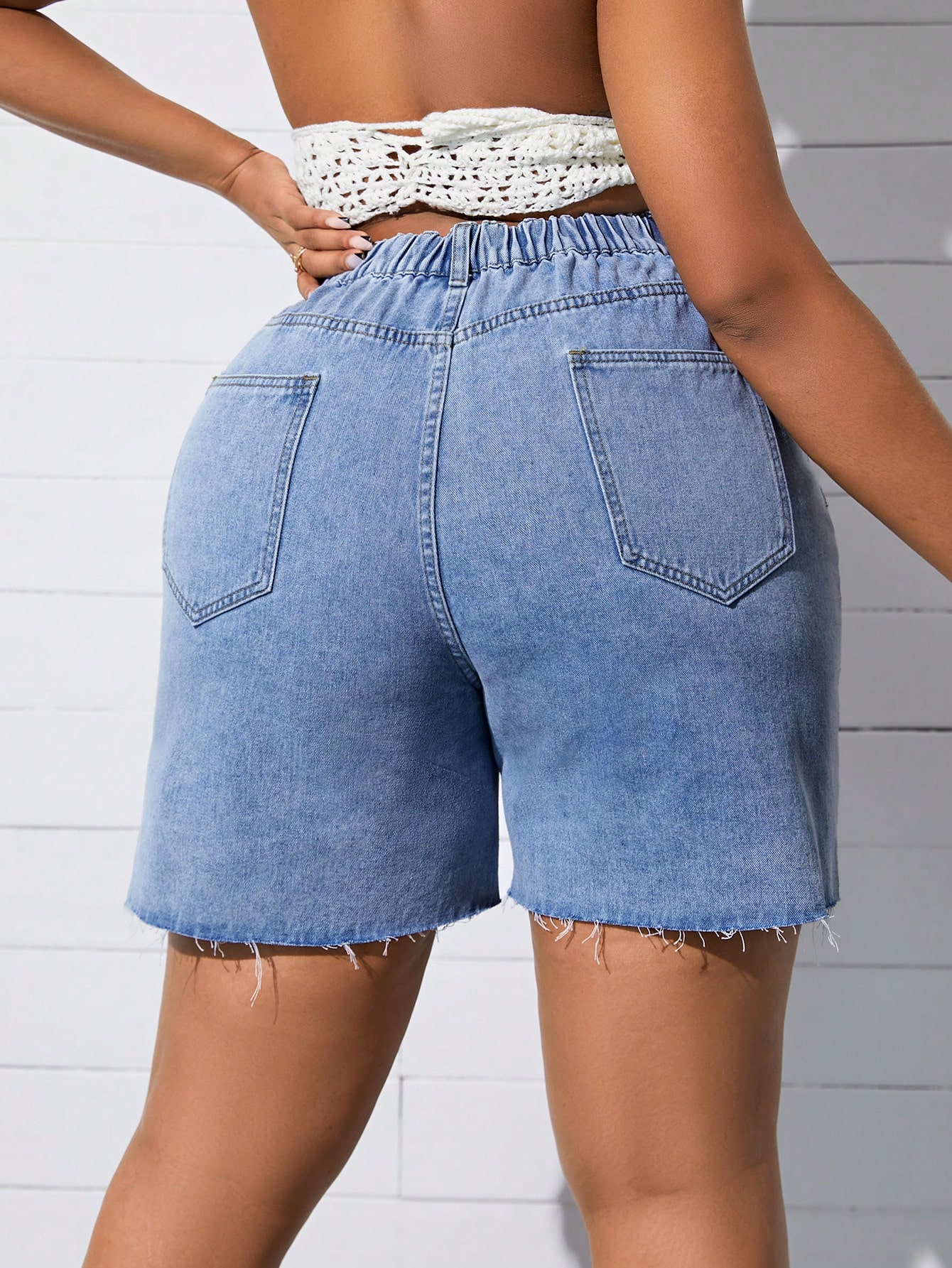 Plus Size Denim Shorts