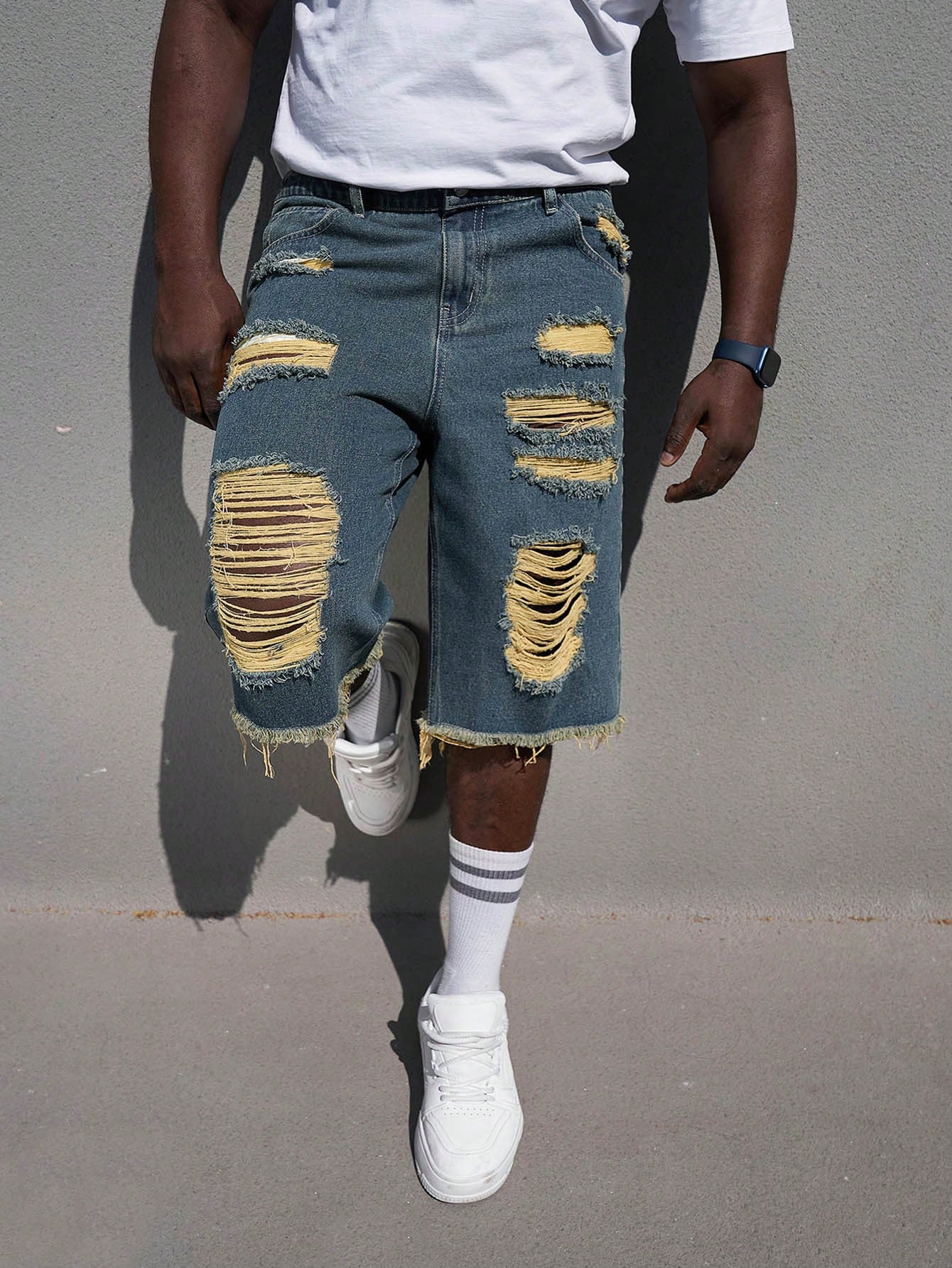 Men Plus Size Denim Shorts