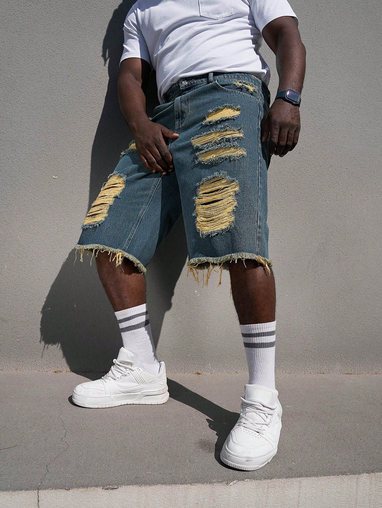 Men Plus Size Denim Shorts