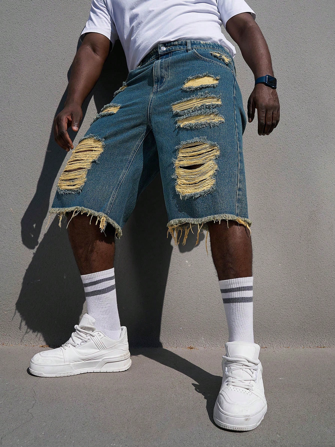 Men Plus Size Denim Shorts