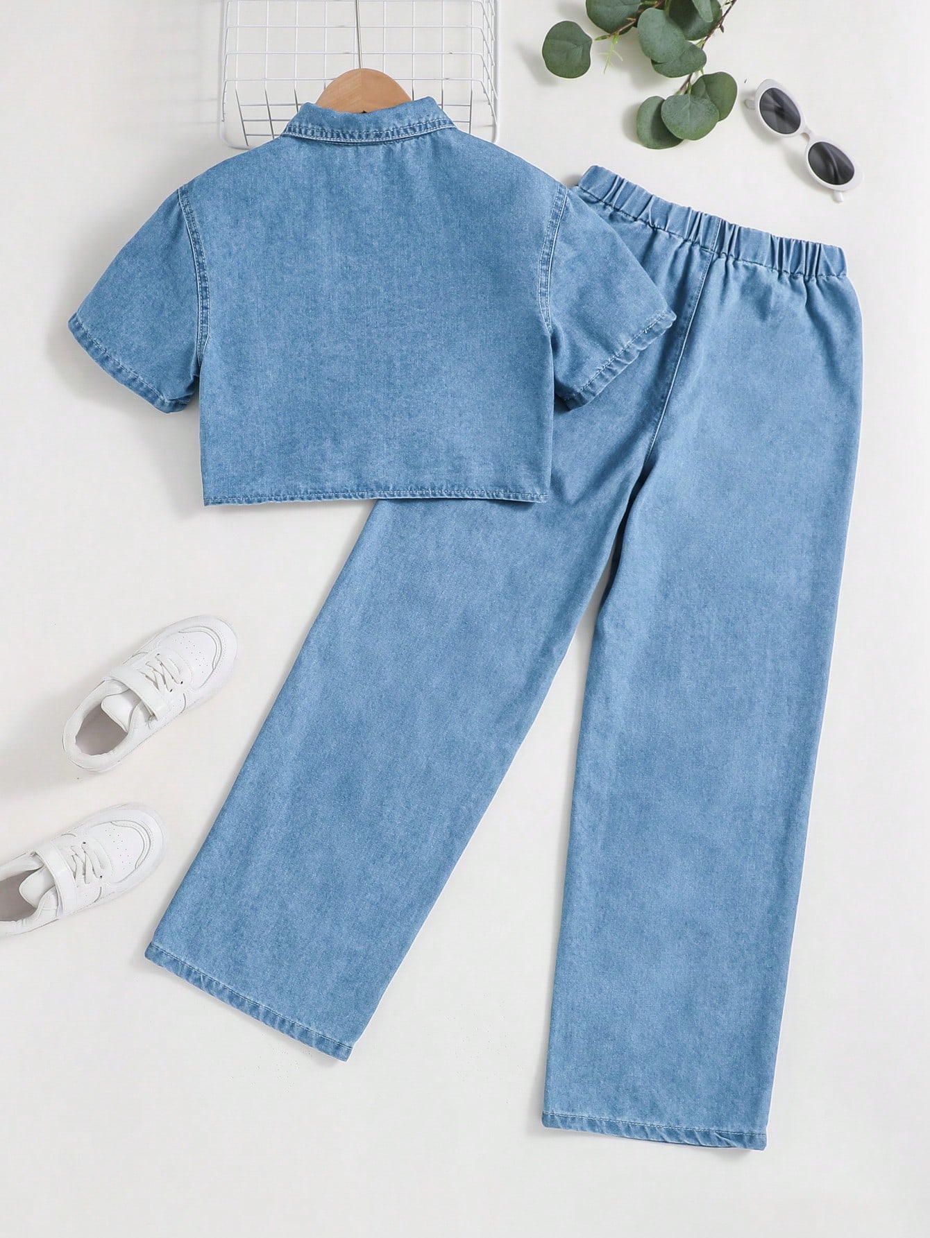 Tween Girls Denim Two-piece Outfits