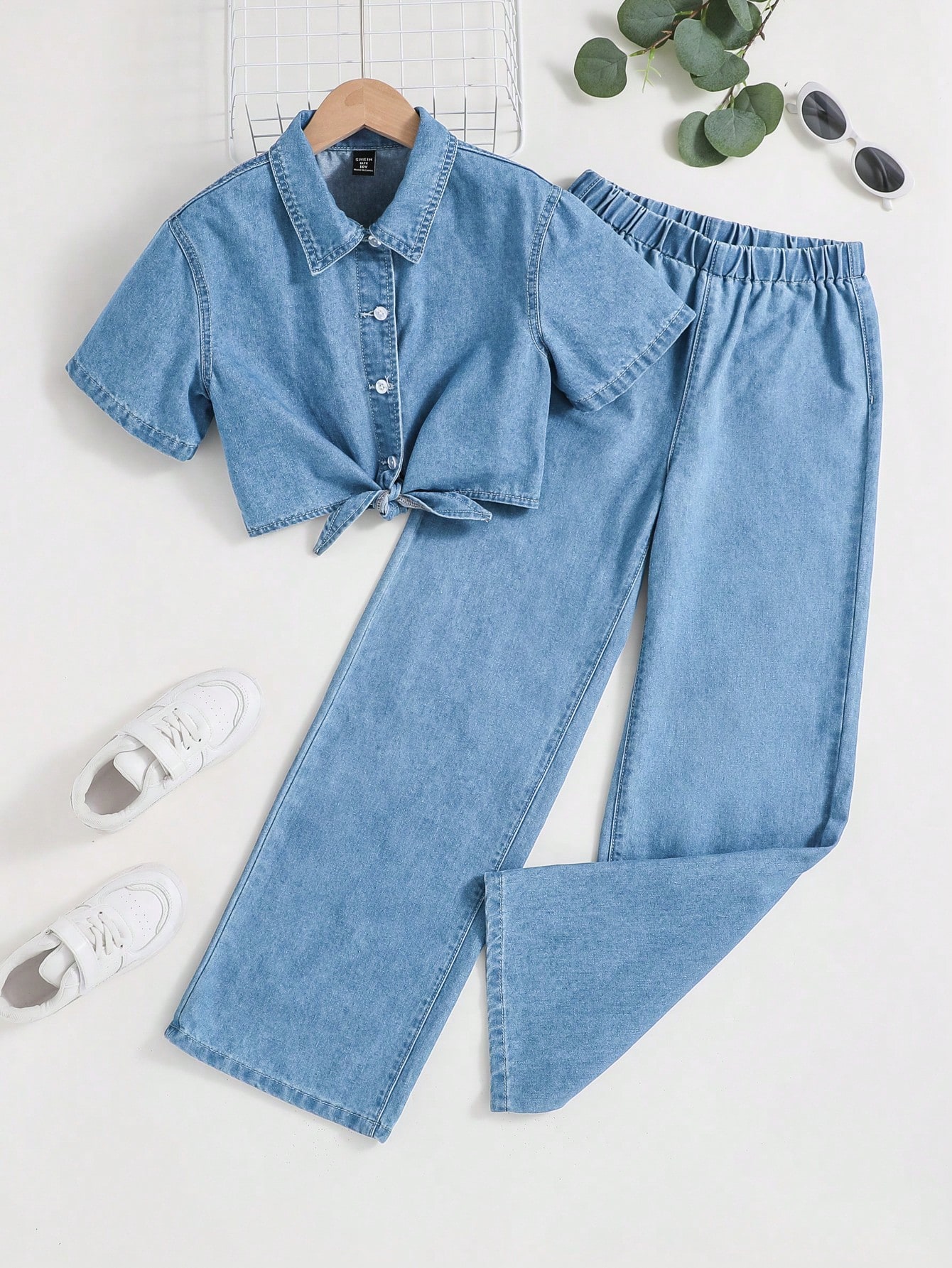 Tween Girls Denim Two-piece Outfits