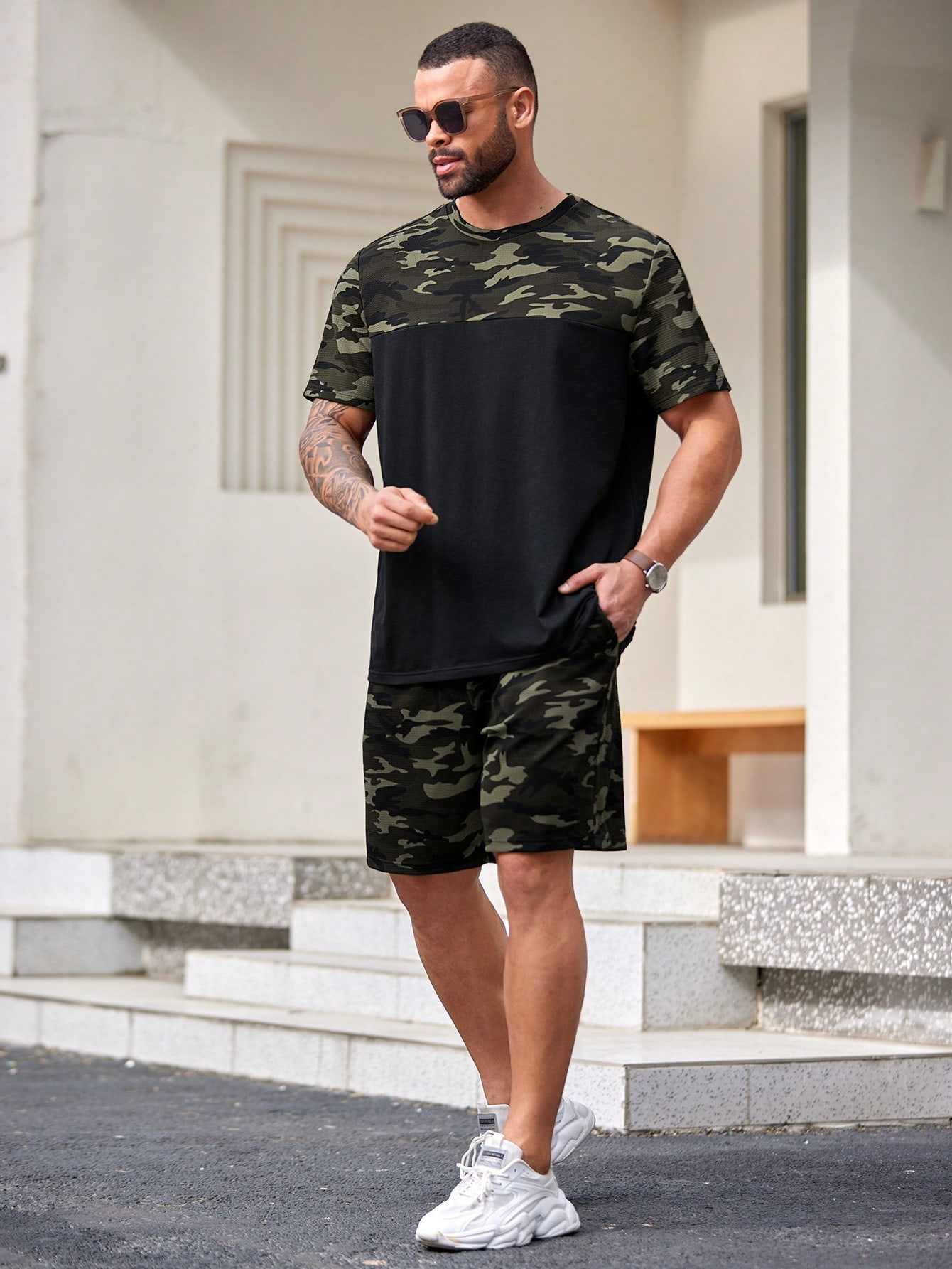 Men Plus Size T-Shirt Co-ords