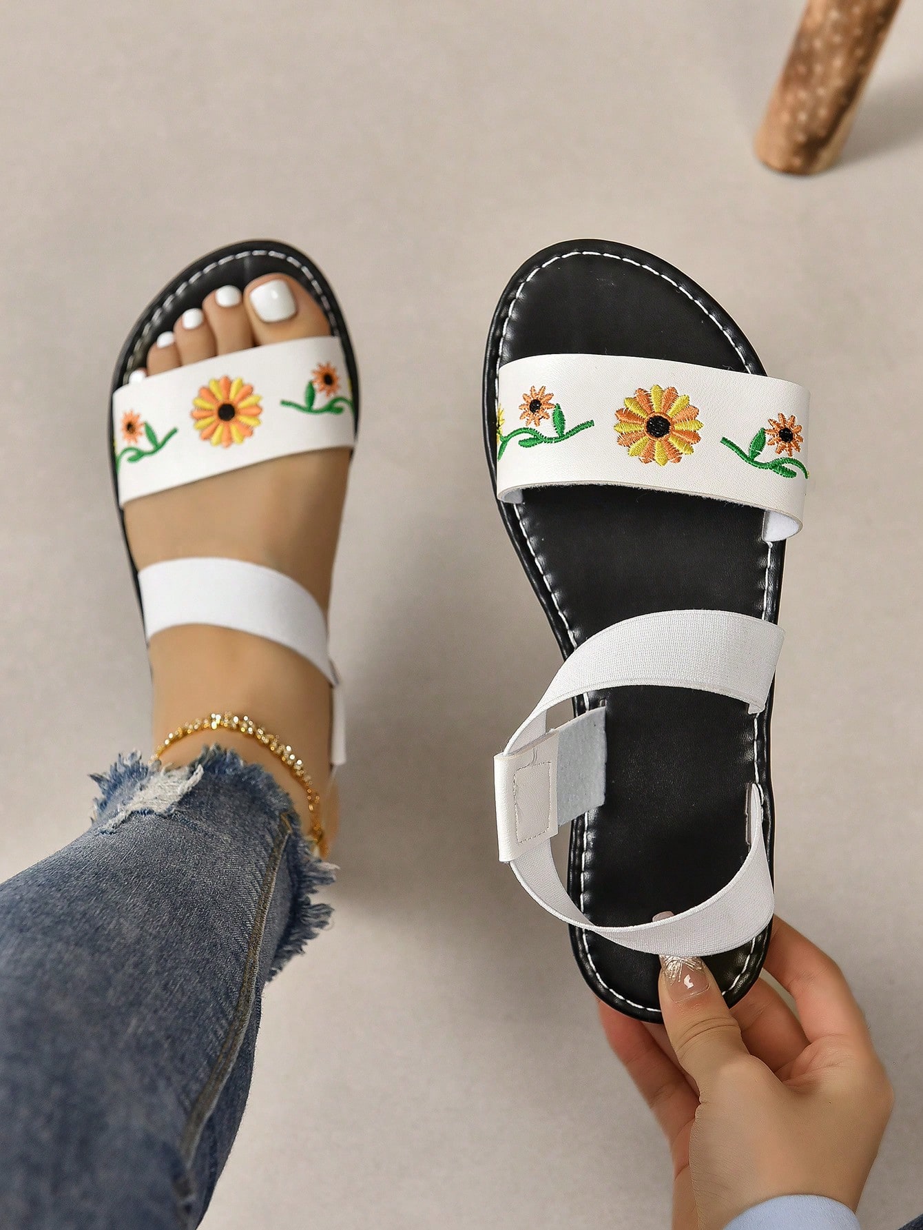 In White Women Flat Sandals