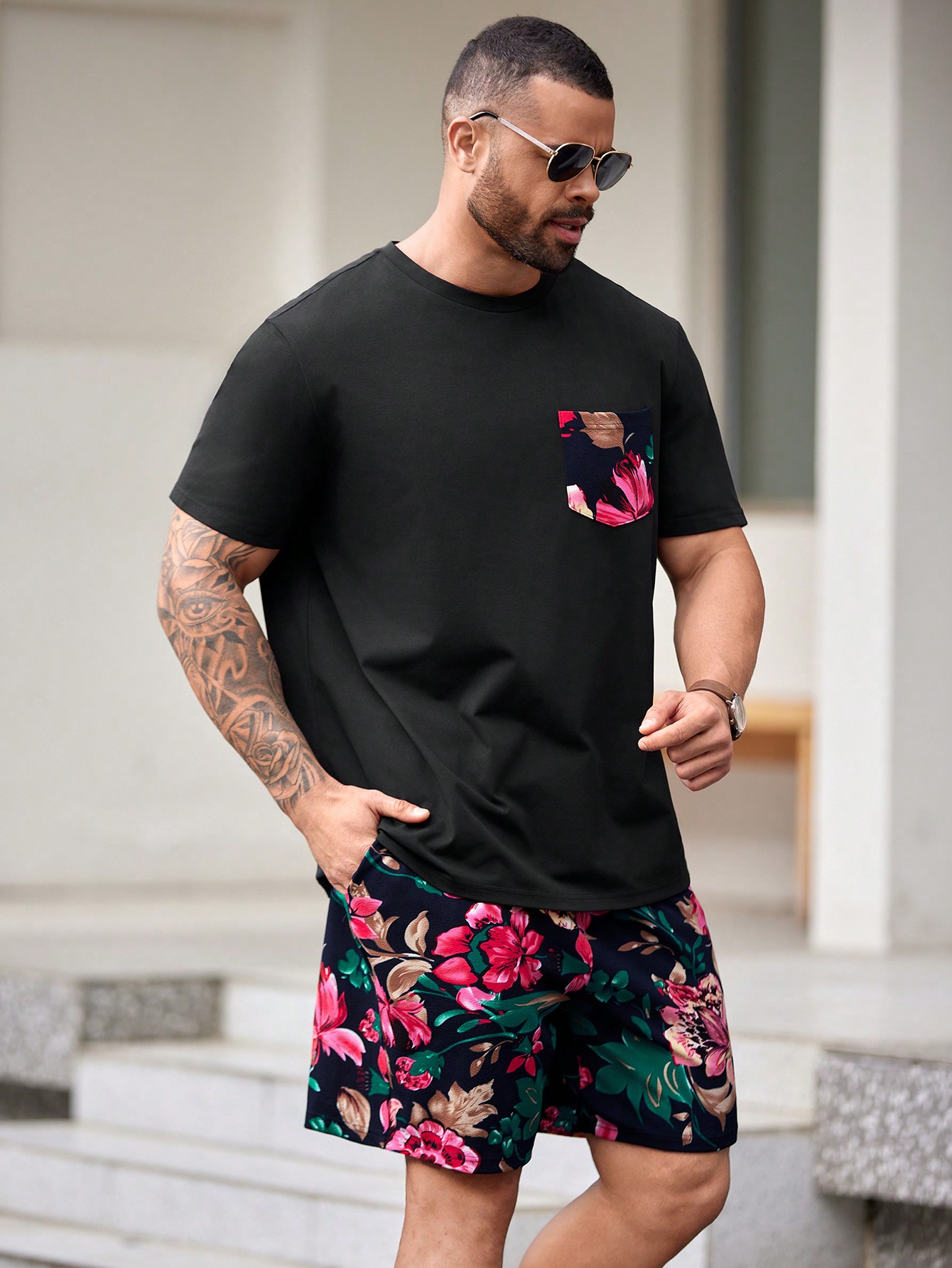 Men Plus Size T-Shirt Co-ords