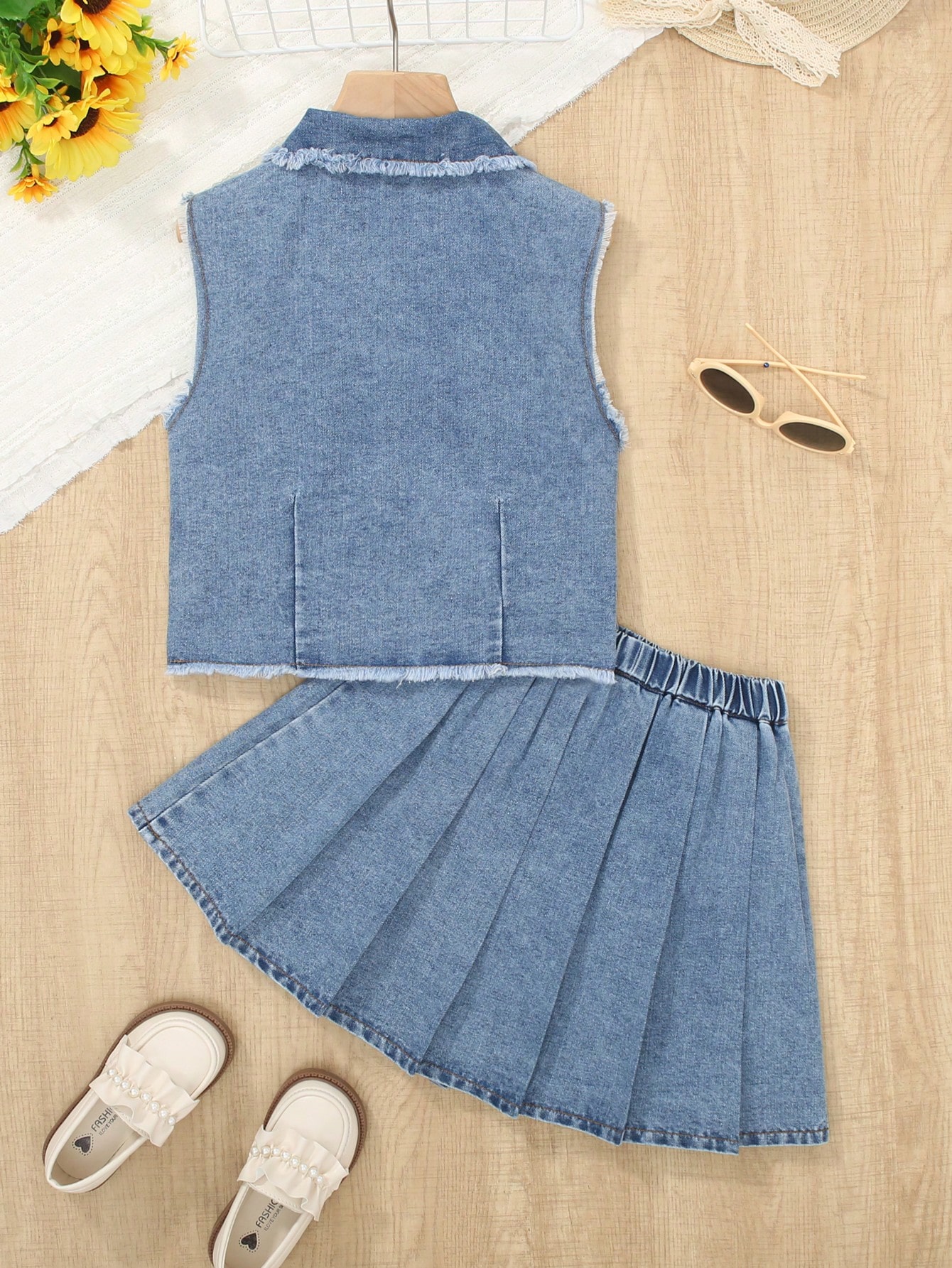 Tween Girls Denim Two-piece Outfits