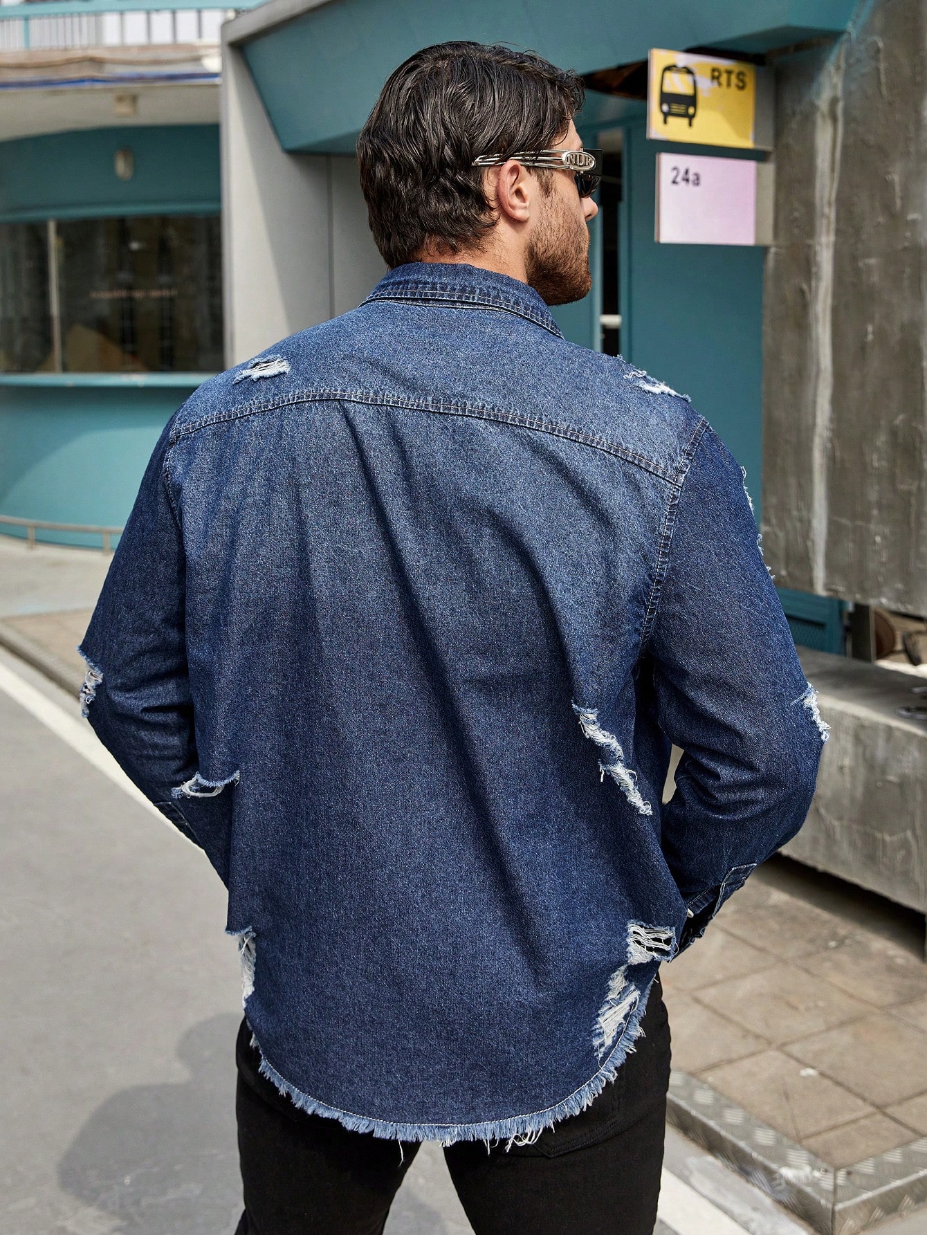 Men Plus Size Denim Shirts