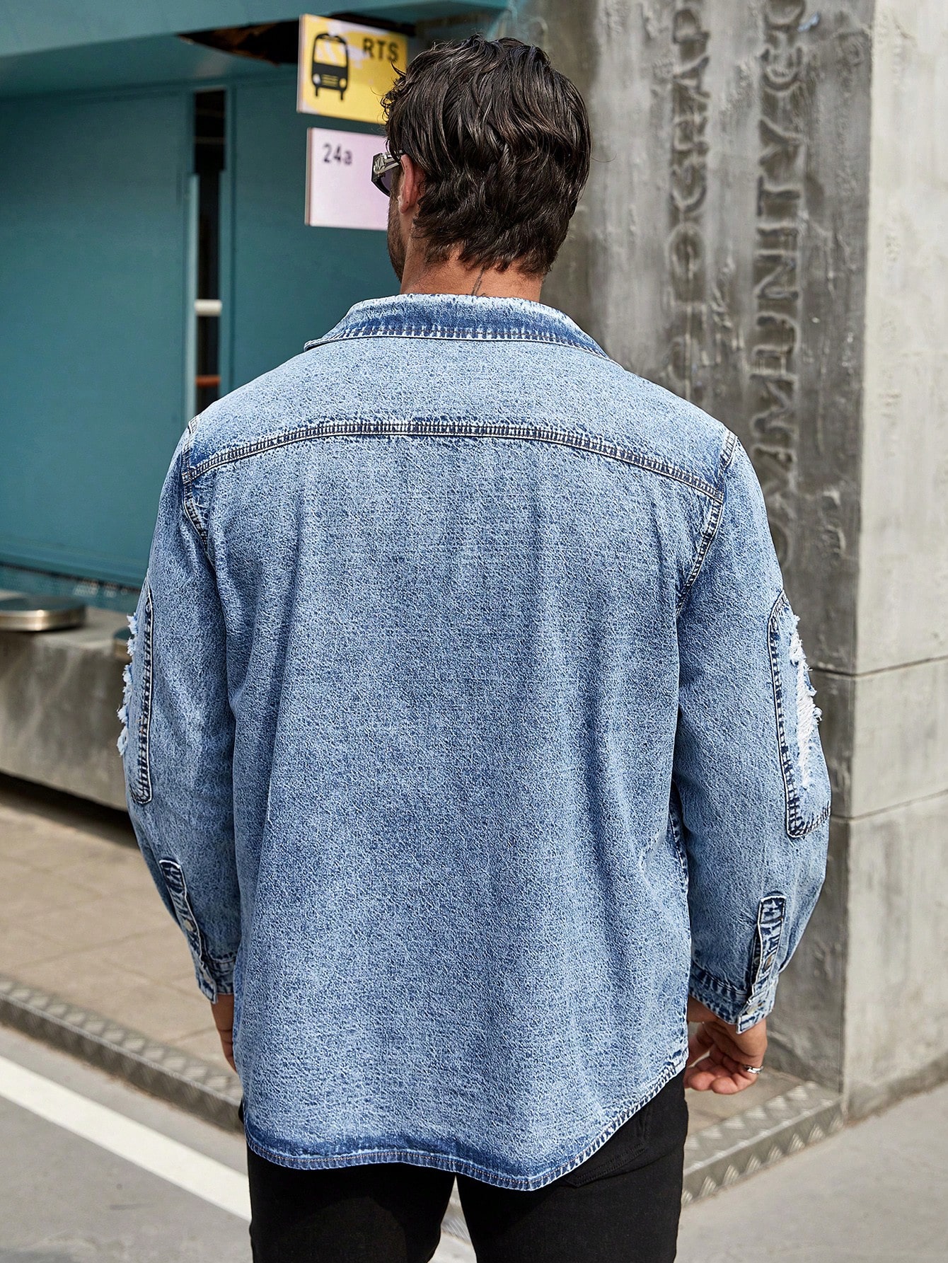 Men Plus Size Denim Shirts