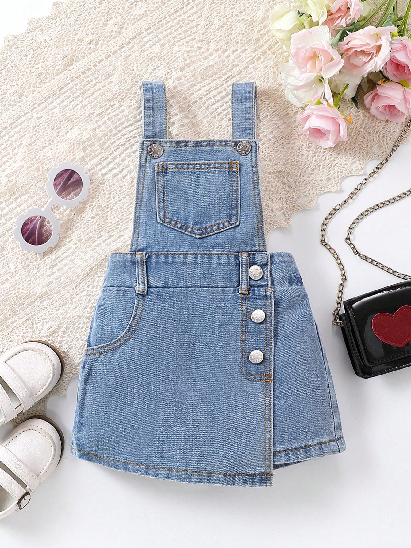 Young Girls Denim Overalls & Jumpsuits