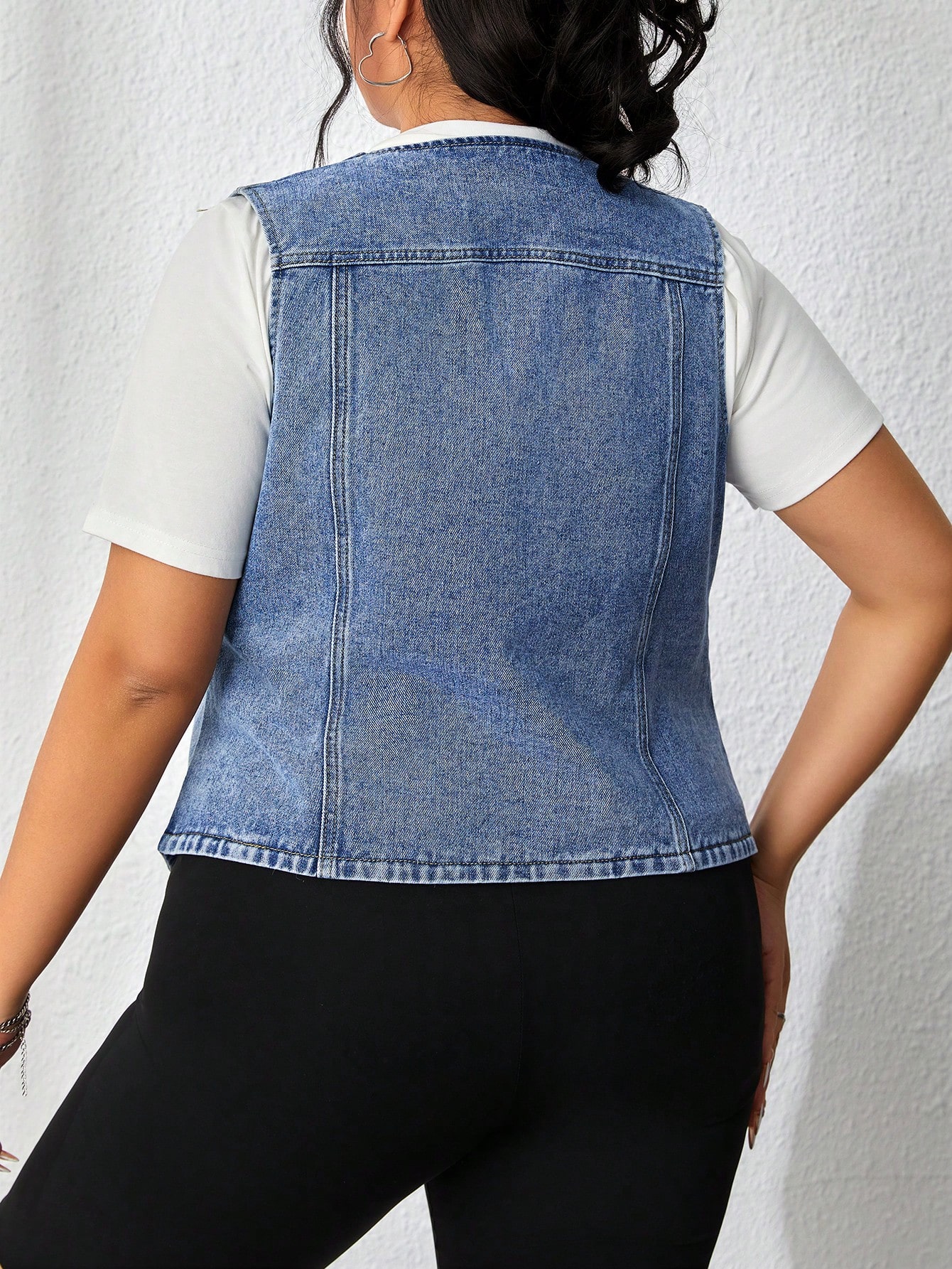 In Blue Plus Size Denim Tops