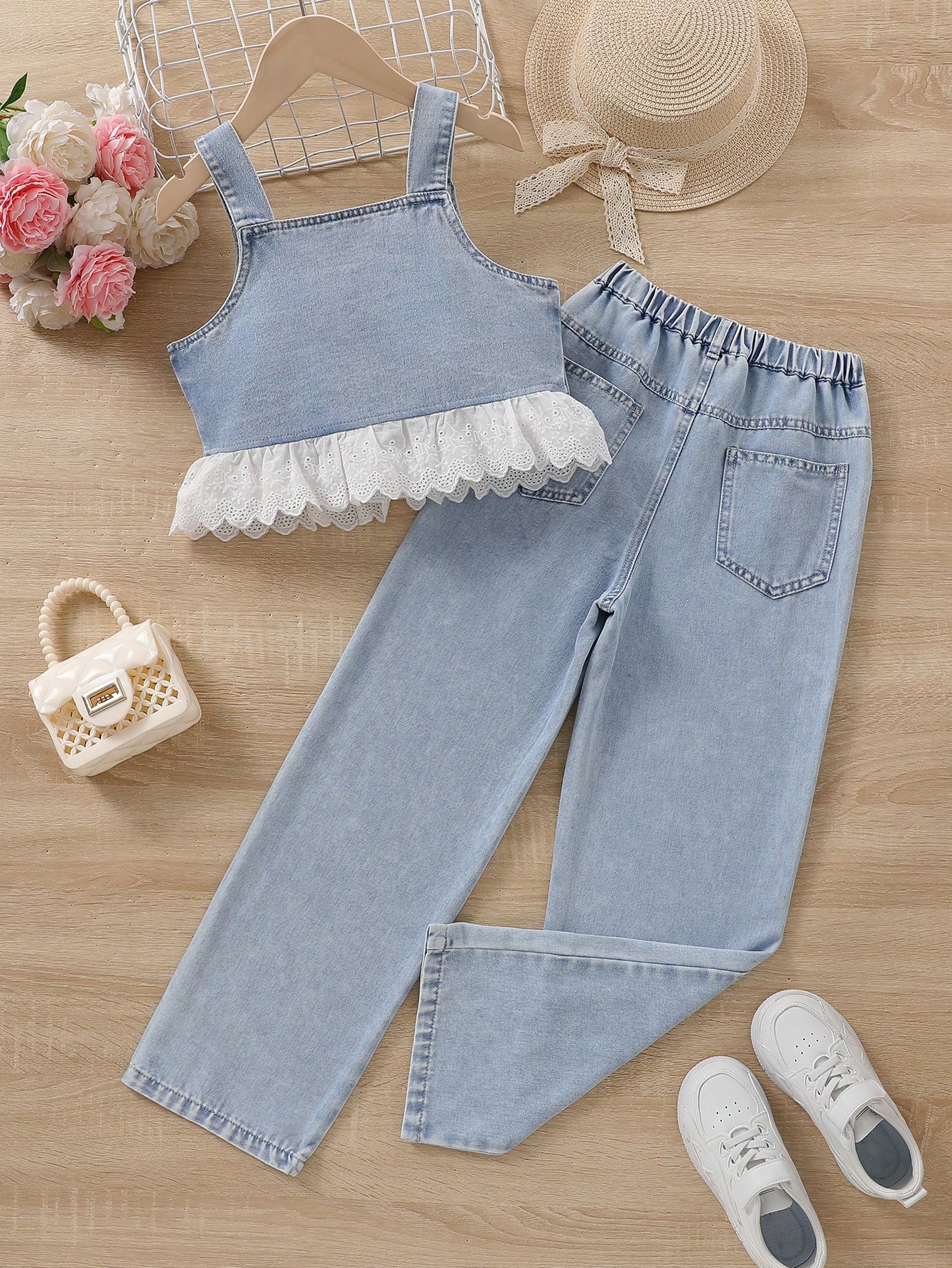 Tween Girls Denim Two-piece Outfits