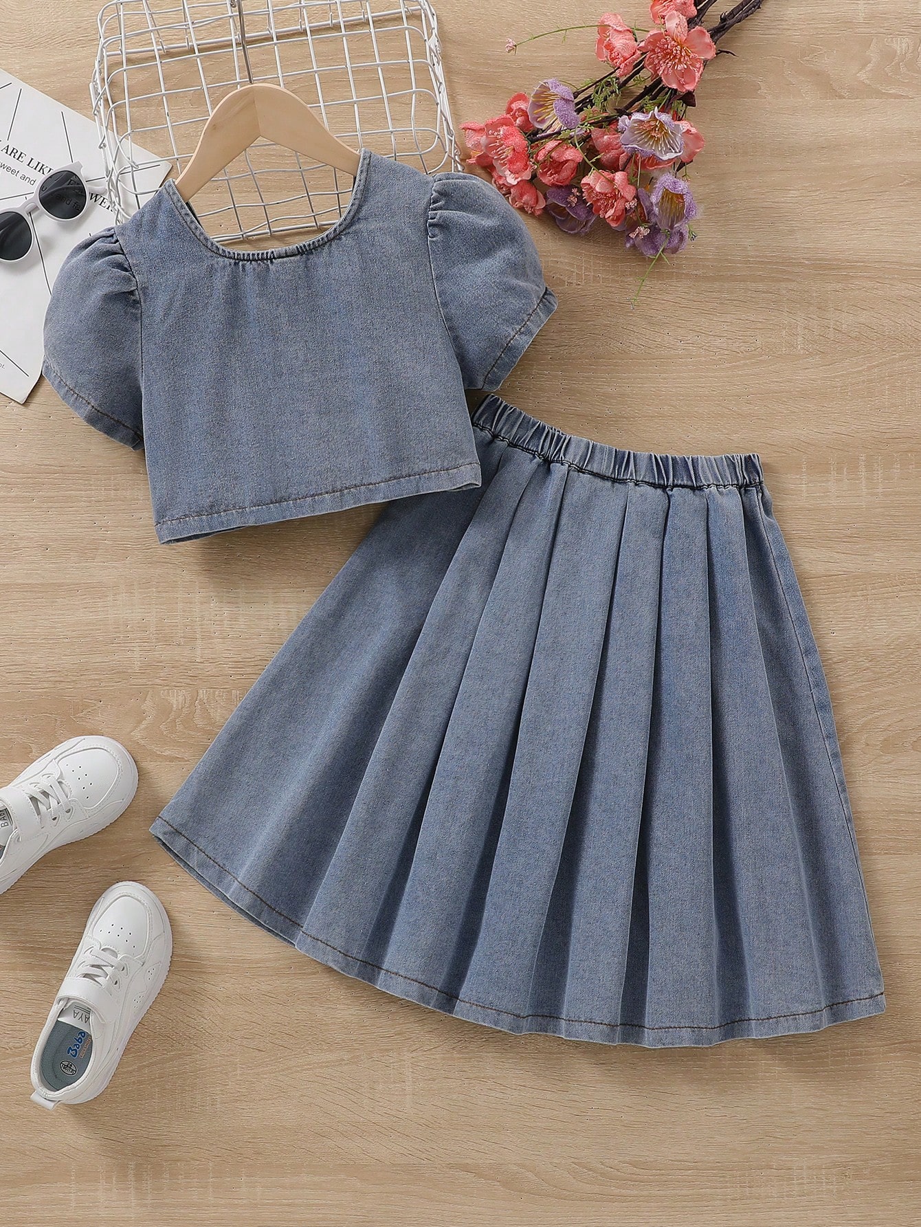 Tween Girls Denim Two-piece Outfits