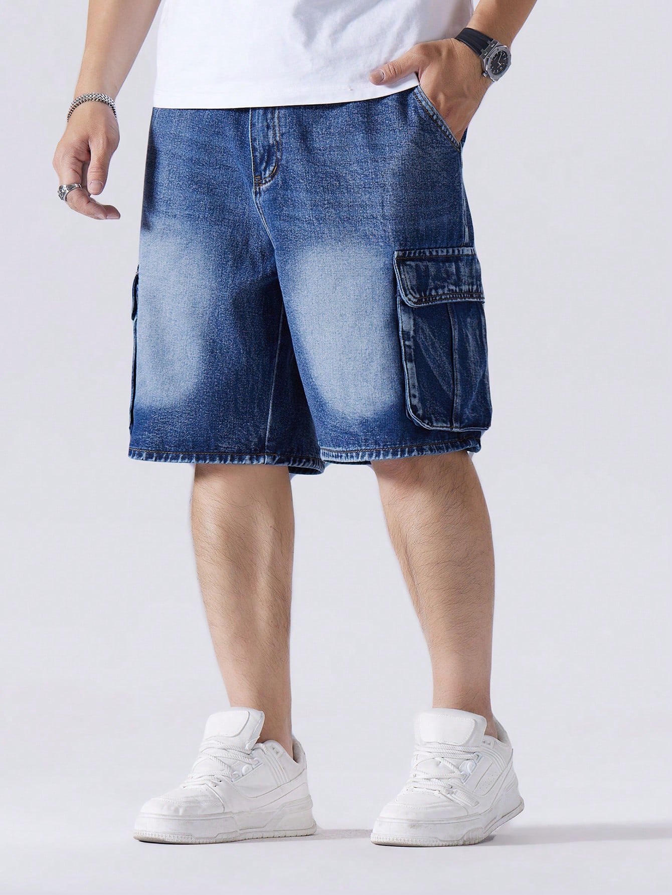 Men Plus Size Denim Shorts