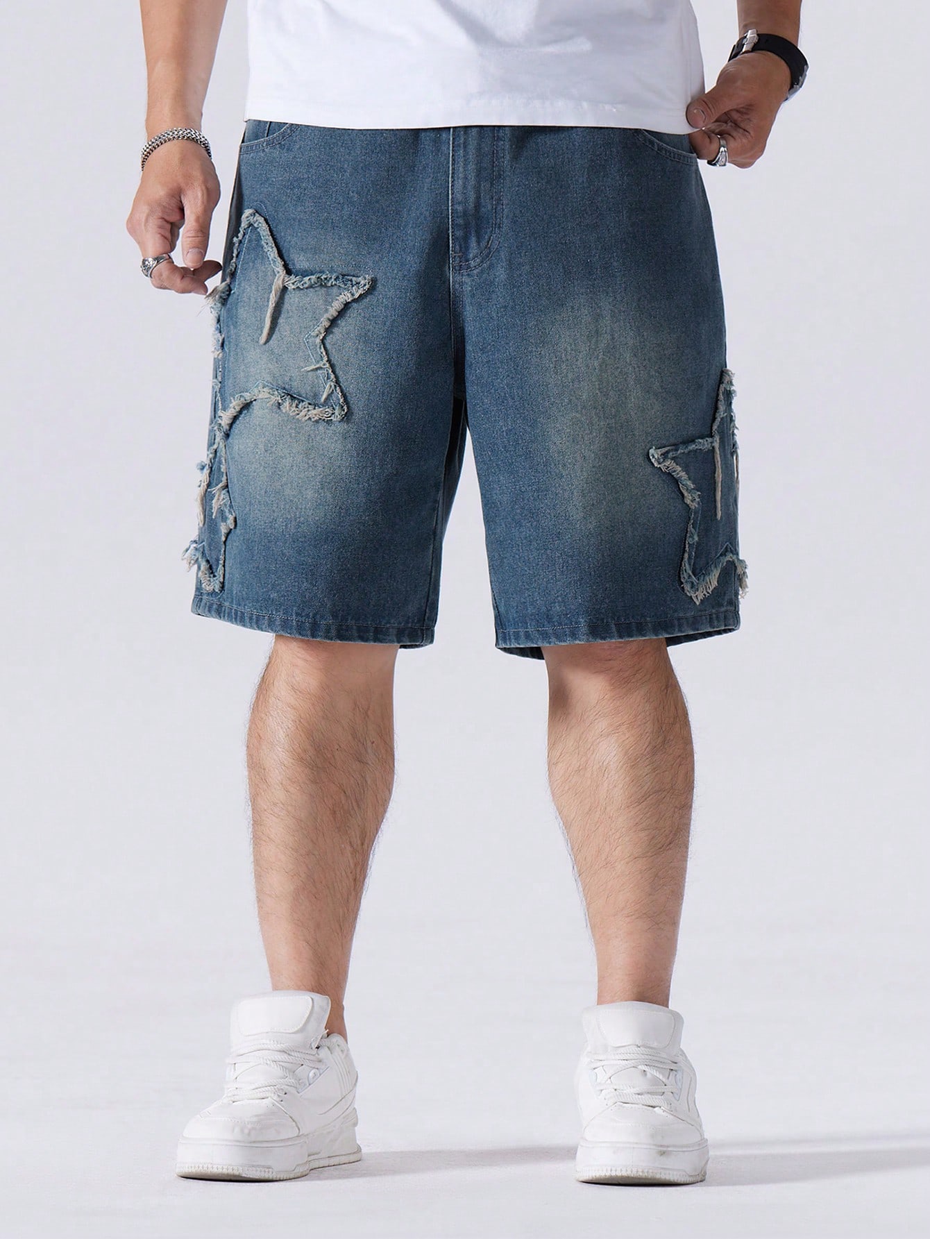 Men Plus Size Denim Shorts