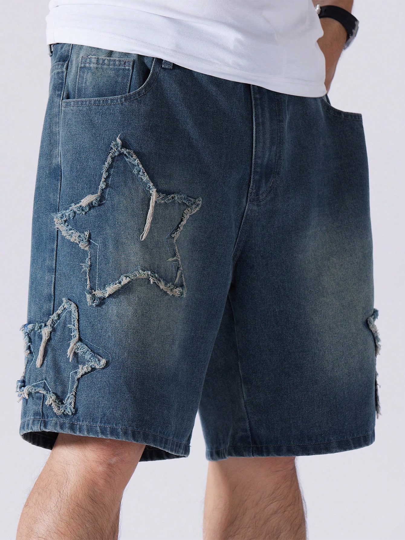 Men Plus Size Denim Shorts