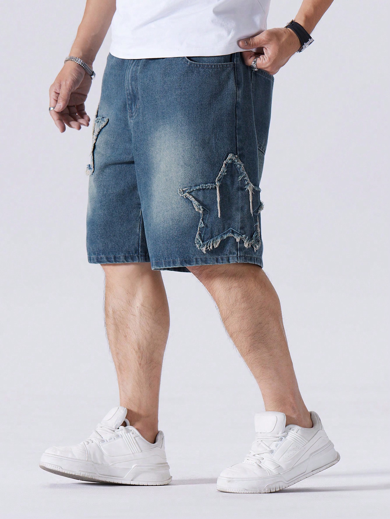 Men Plus Size Denim Shorts