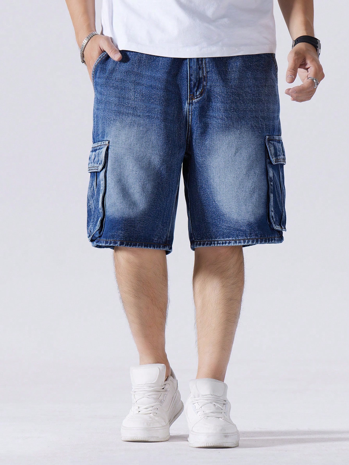 Men Plus Size Denim Shorts