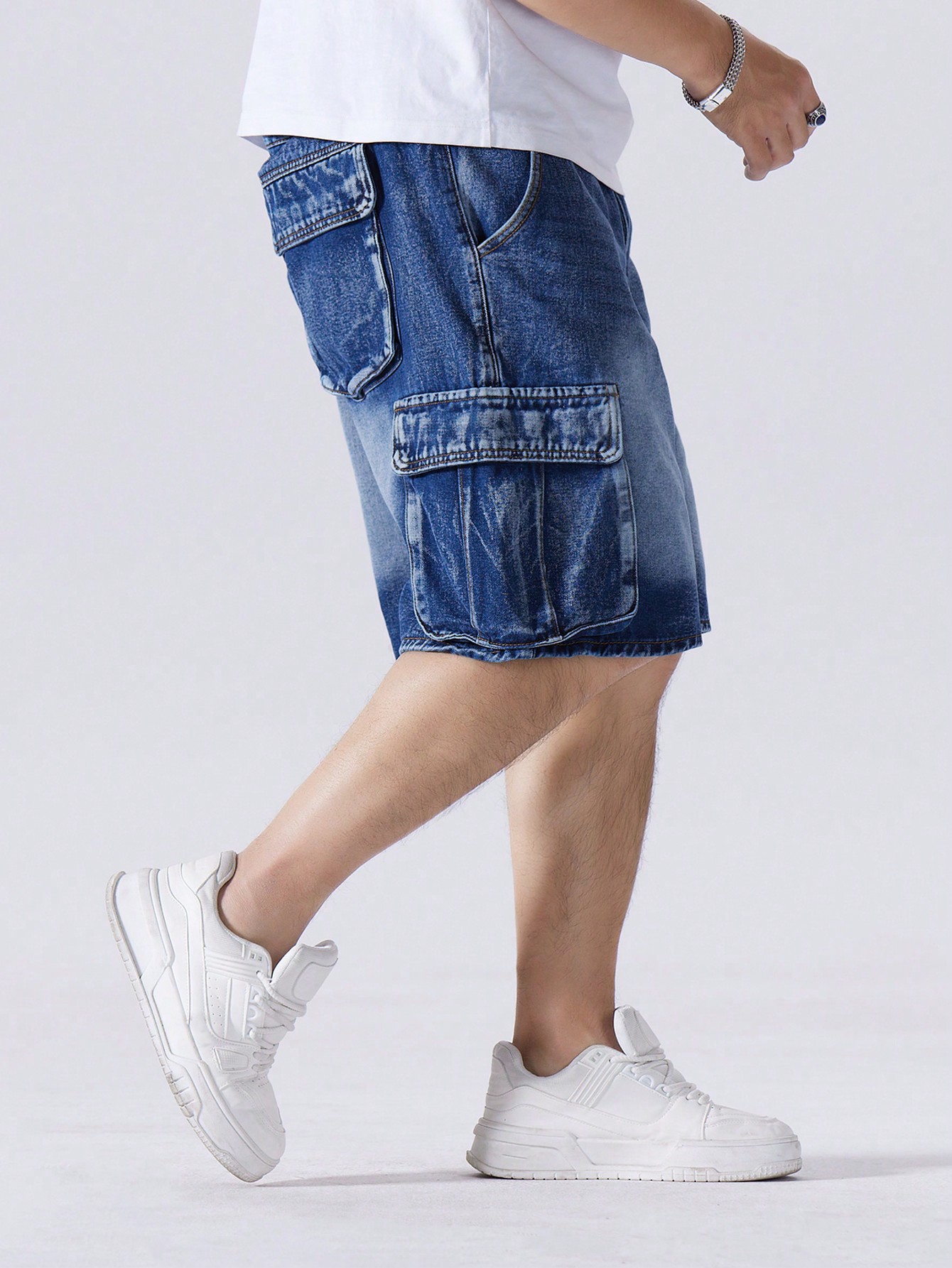 Men Plus Size Denim Shorts