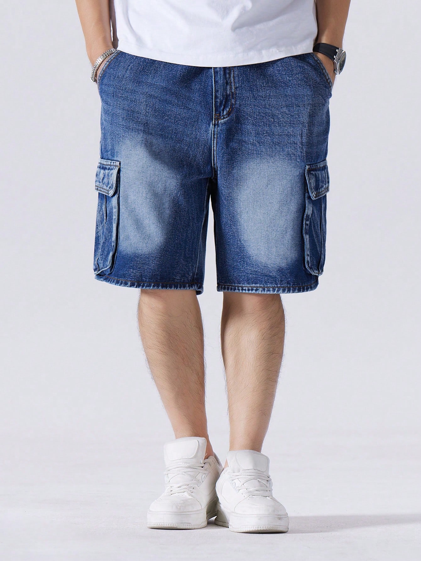 Men Plus Size Denim Shorts