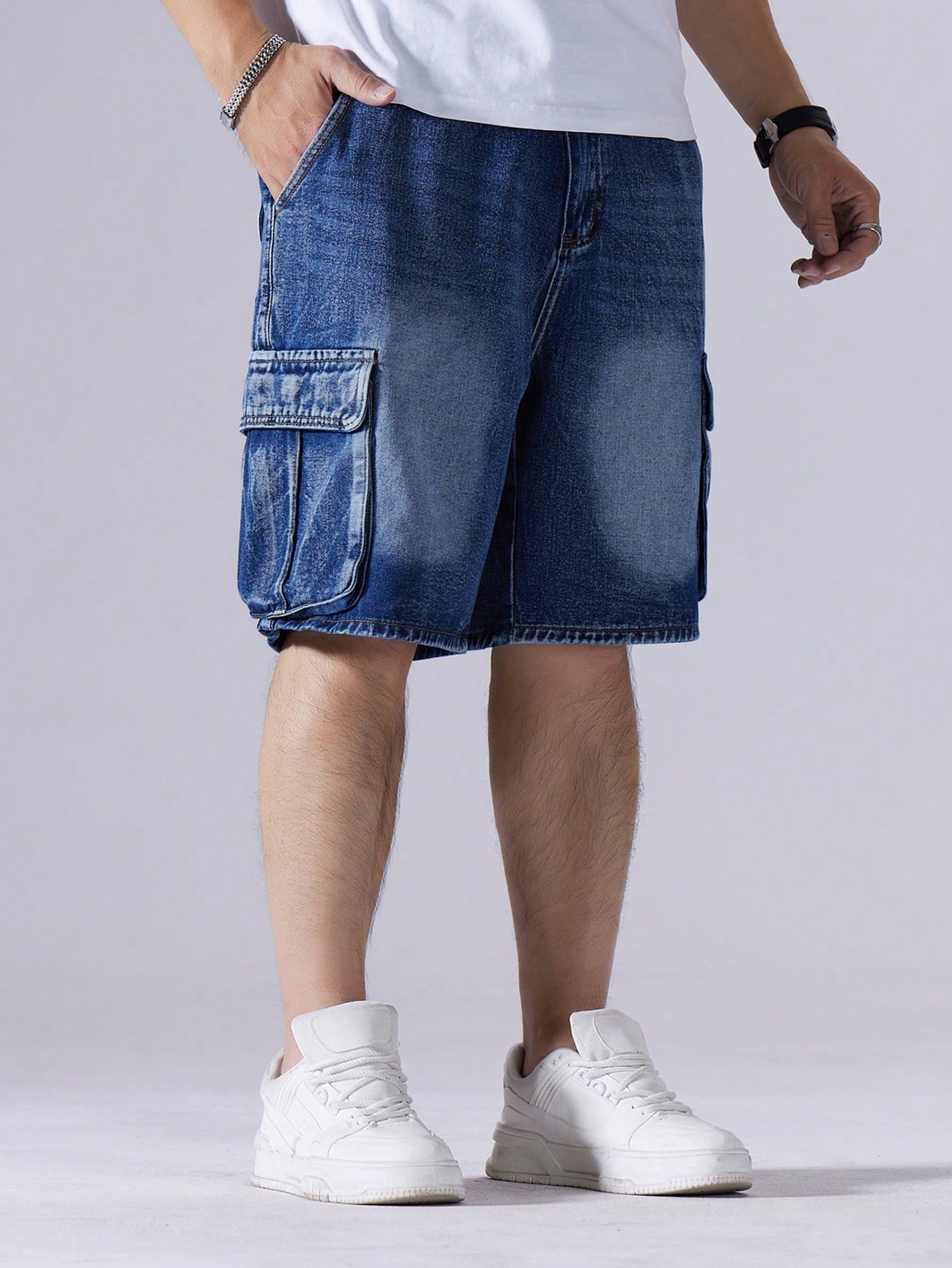 Men Plus Size Denim Shorts