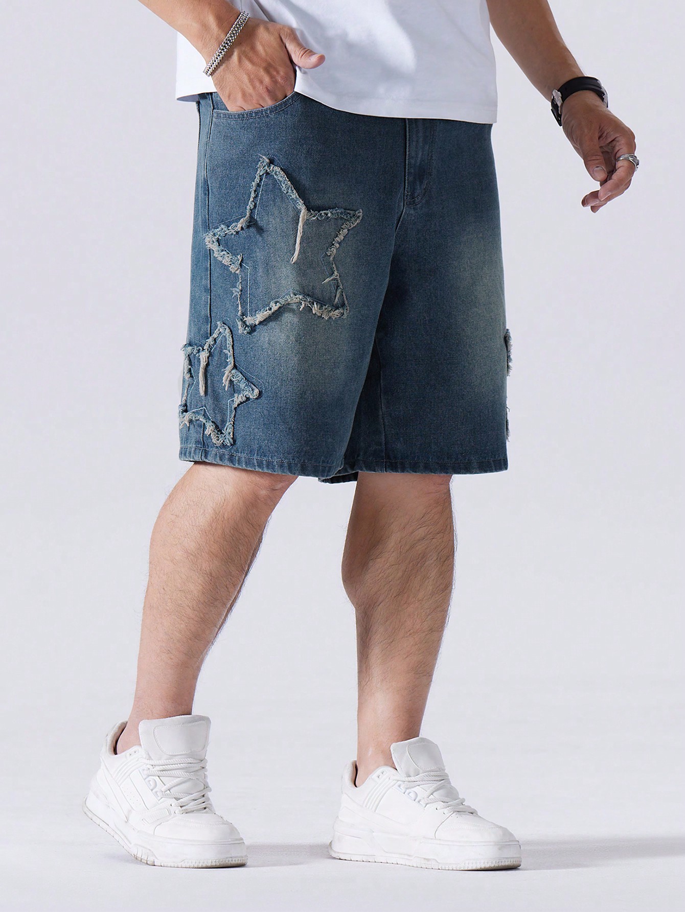 Men Plus Size Denim Shorts