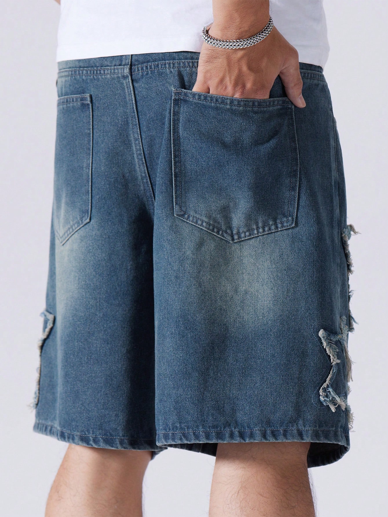 Men Plus Size Denim Shorts