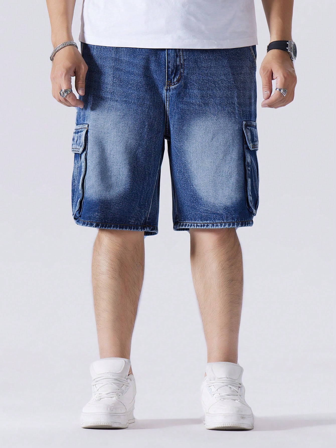 Men Plus Size Denim Shorts