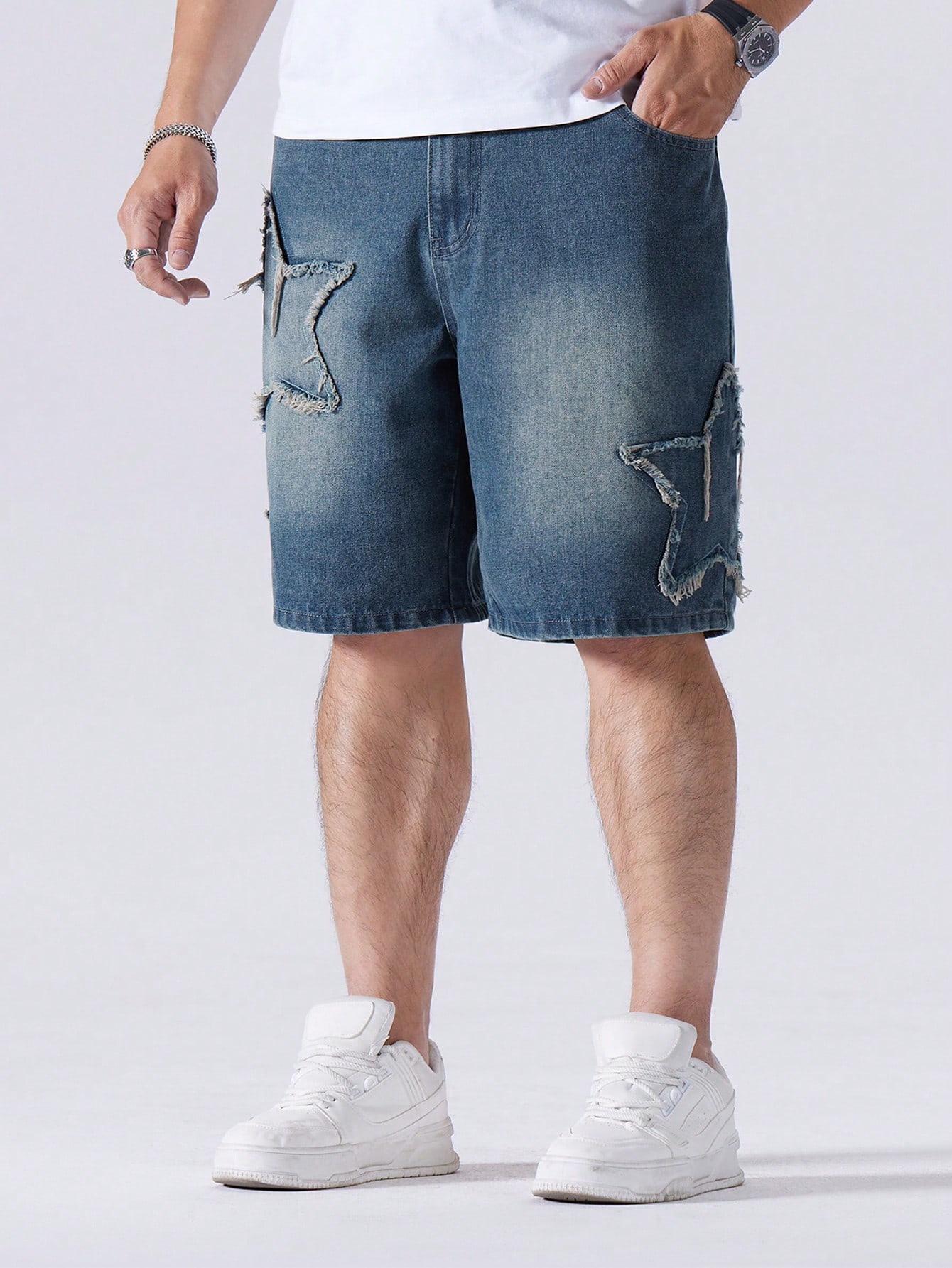 Men Plus Size Denim Shorts