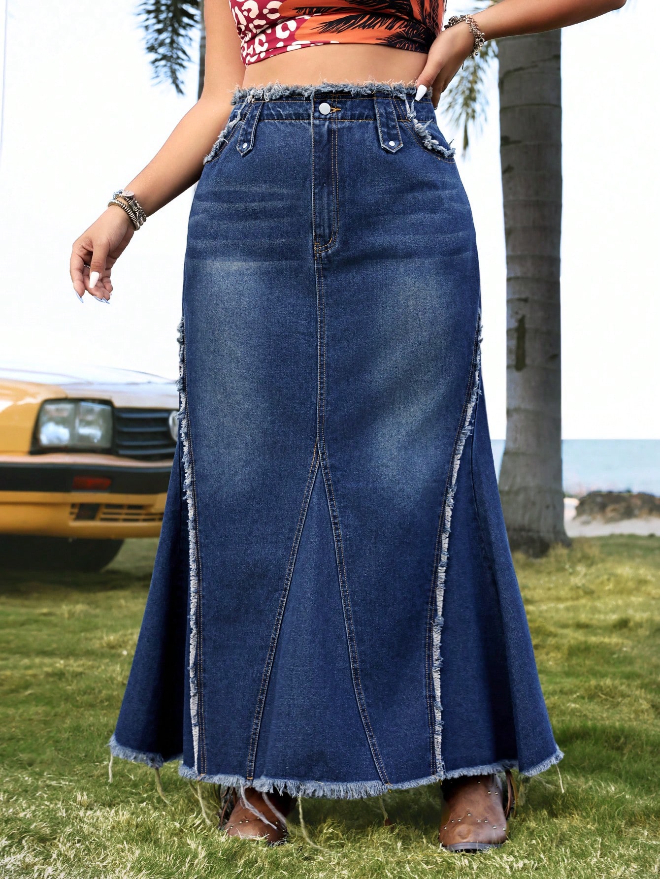 Plus Size Denim Skirts